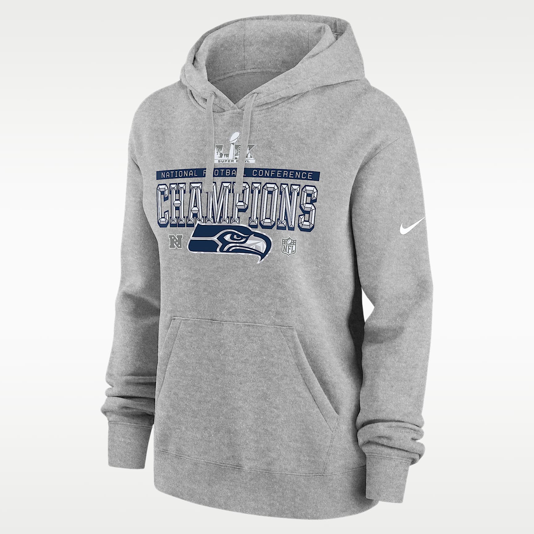 Seattle Seahawks 2026 NFC Champions Trophy Collection Club Women's Nike NFL Pullover Hoodie