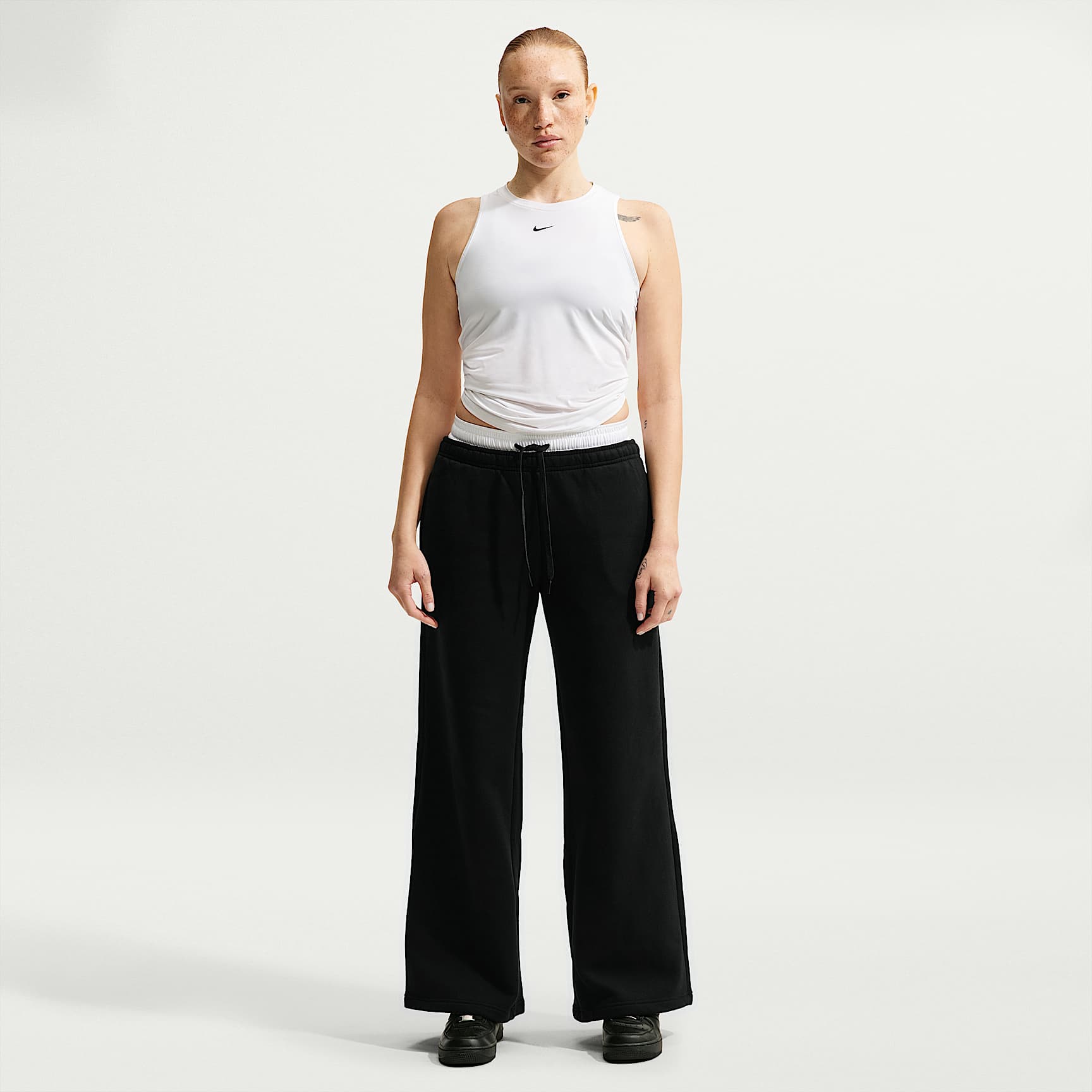 Nike Studio Fleece Medium Weight Women's Mid-Rise Wide-Leg Trousers