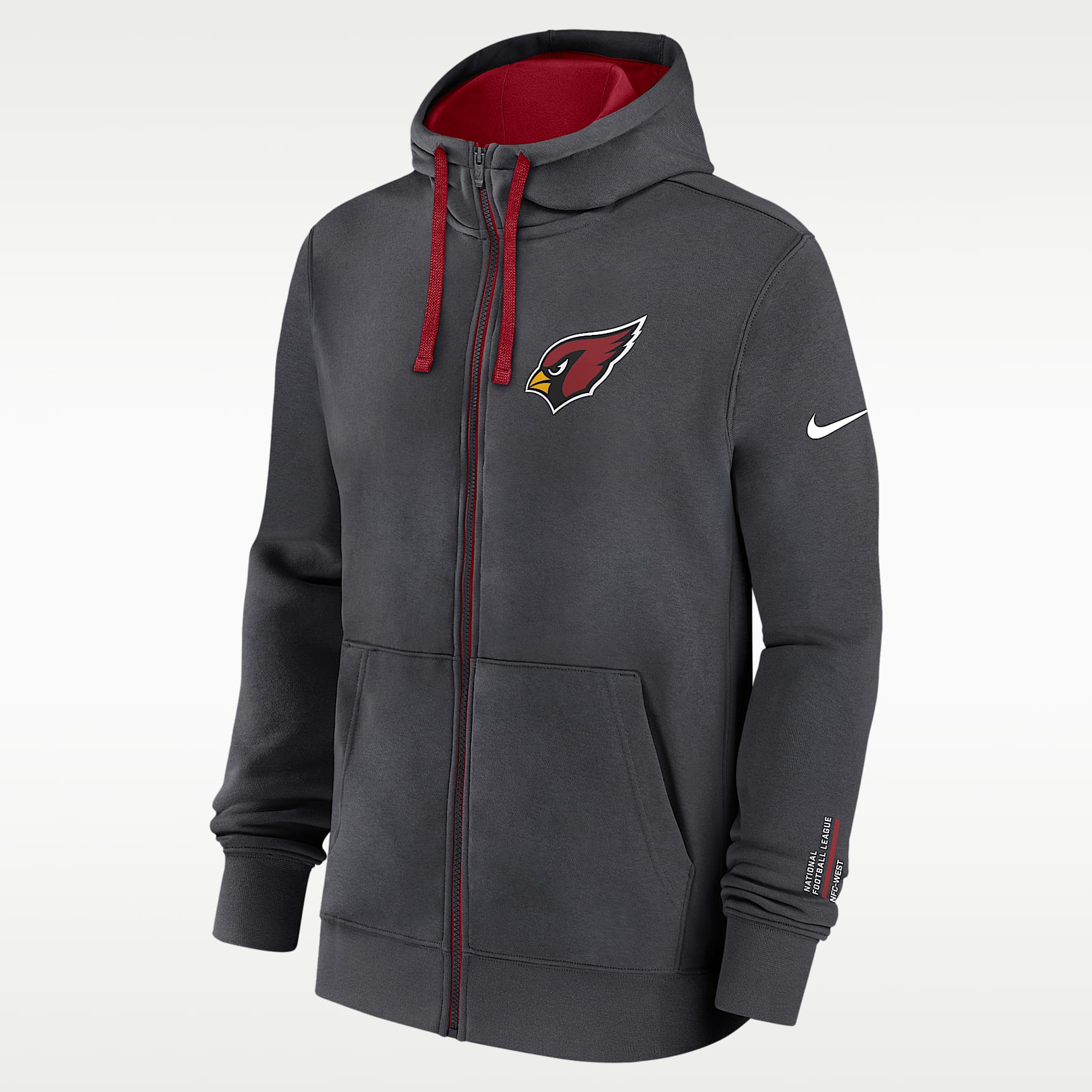 Arizona Cardinals Playbook Page Club Men's Nike NFL Full-Zip Hoodie