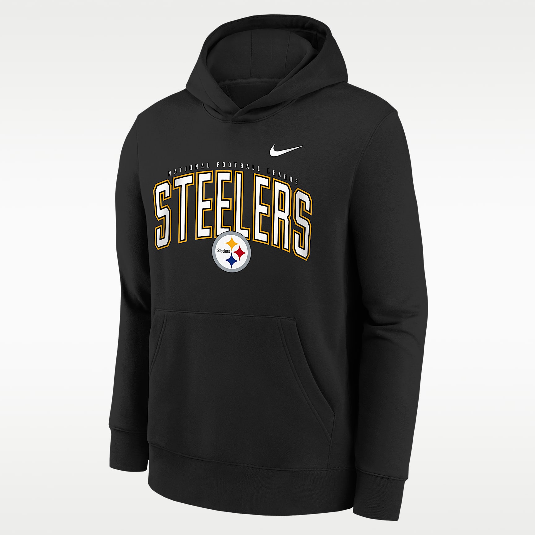 Pittsburgh Steelers Essentials Club Logo Arch Big Kids' Nike NFL Pullover Crew