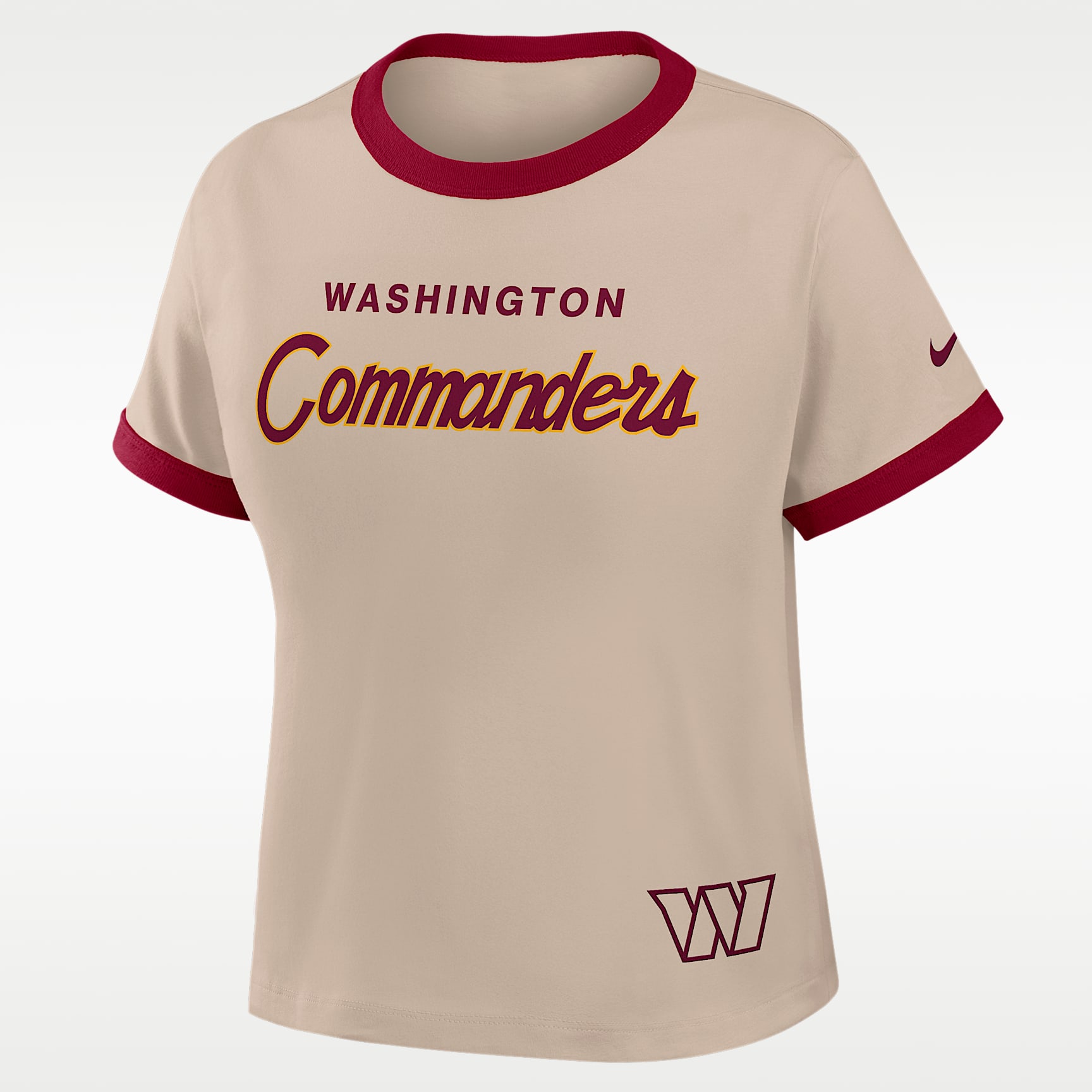 Washington Commanders Rewind Ringer Mod Women's Nike NFL Cropped T-Shirt