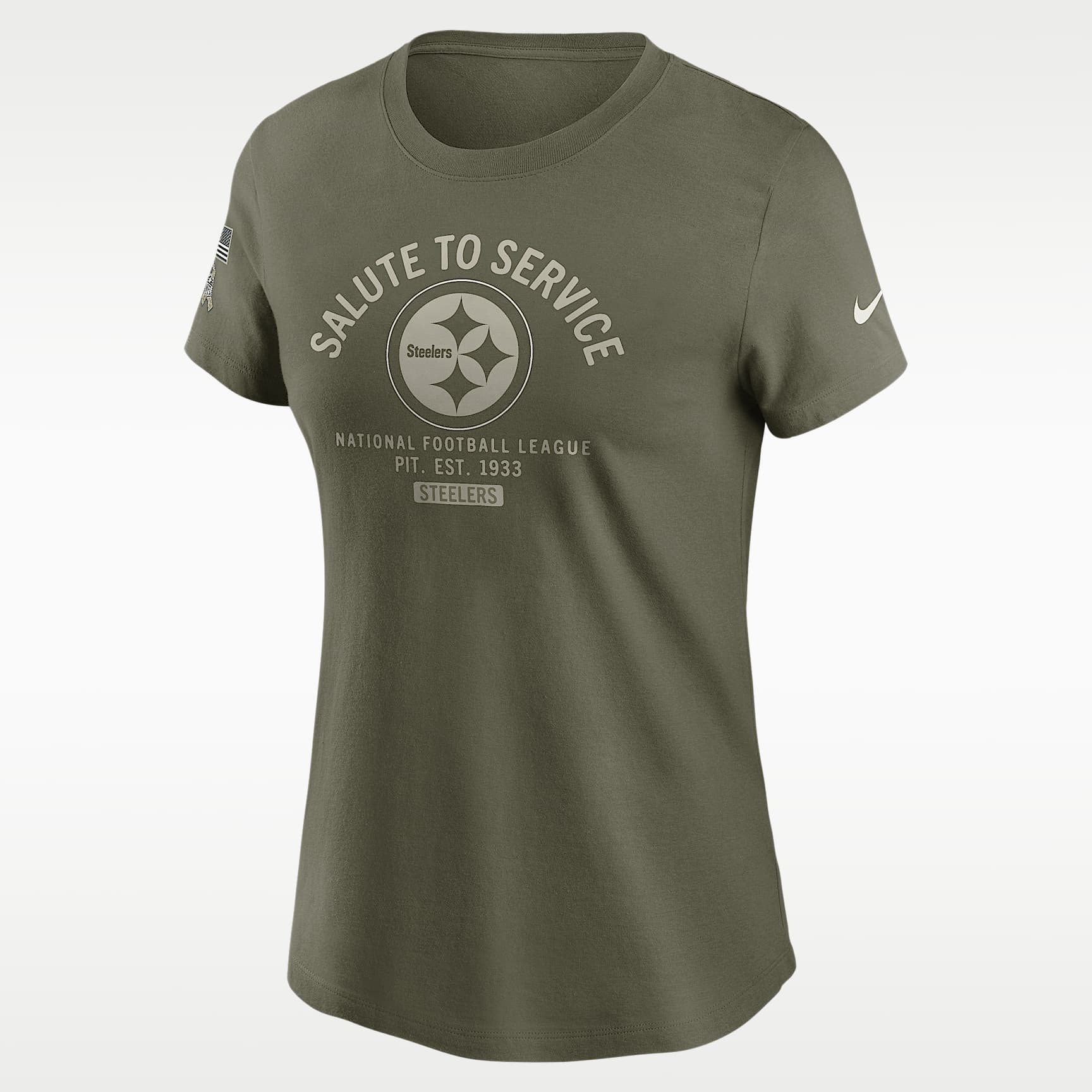 Playera Nike de la NFL para mujer Pittsburgh Steelers Salute to Service Sideline