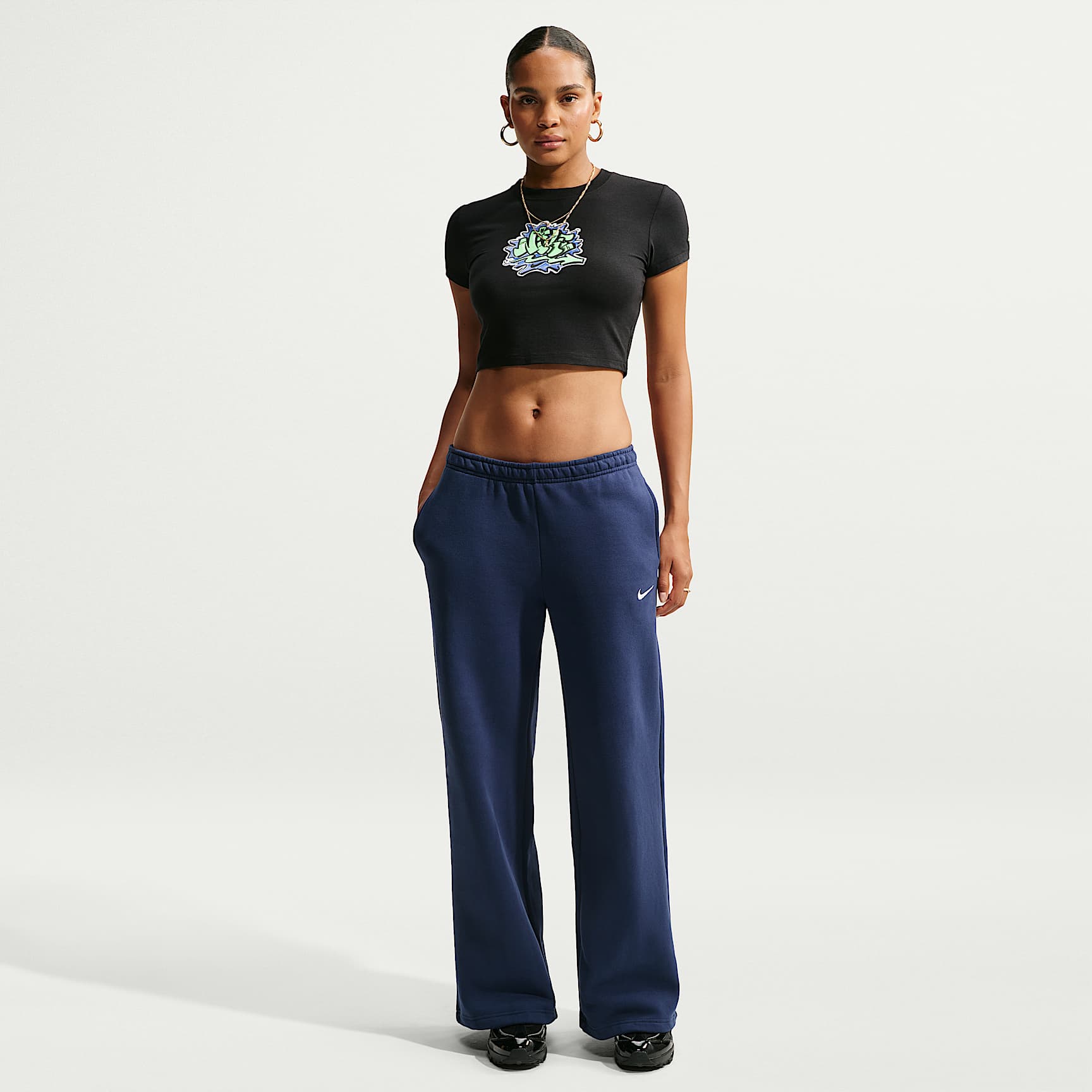 Nike Studio Fleece Medium Weight Women's Mid-Rise Wide-Leg Pants