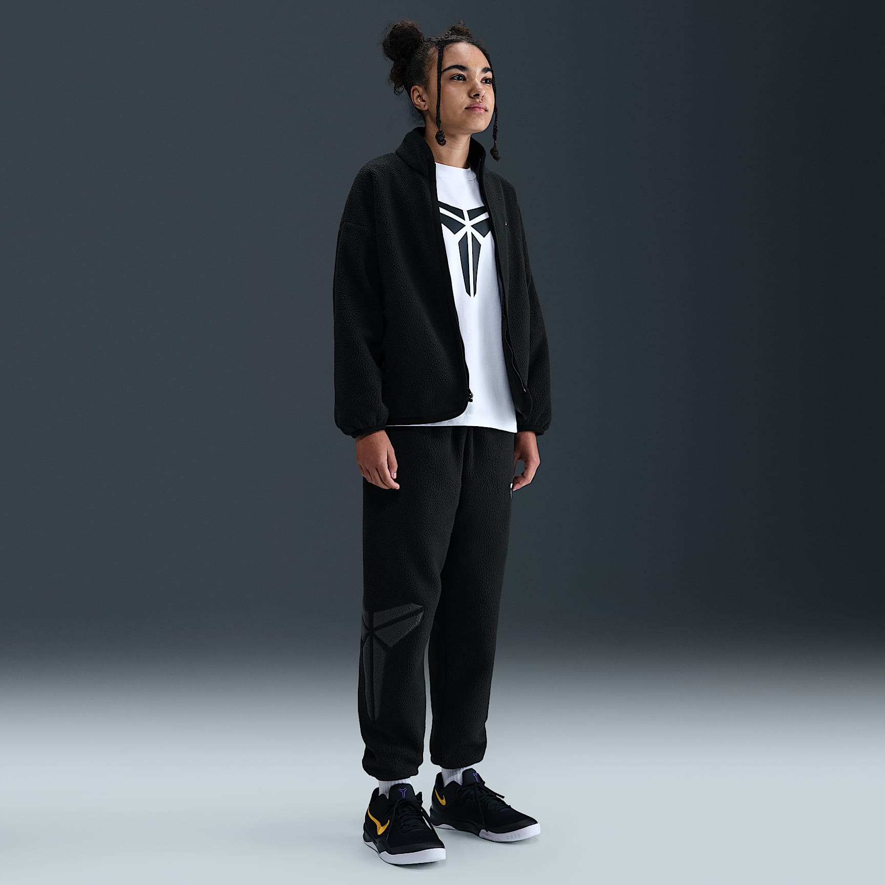 กางเกงบาสเก็ตบอลสำหรับฤดูหนาวเด็กโต Kobe