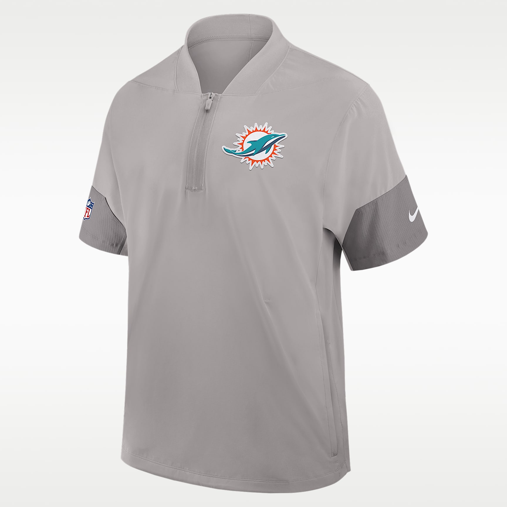 Miami Dolphins Sideline Coach Men's Nike NFL 1/2-Zip Short-Sleeve Jacket