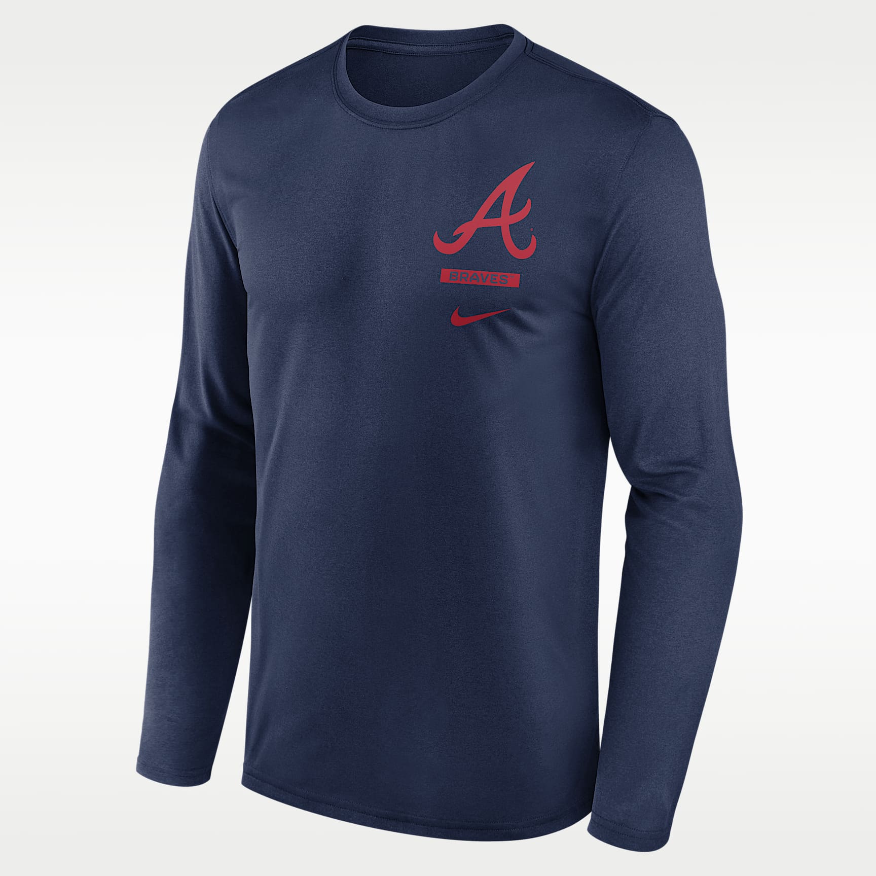 Atlanta Braves 2-Hit Legend Men's Nike Dri-FIT MLB Long-Sleeve T-Shirt