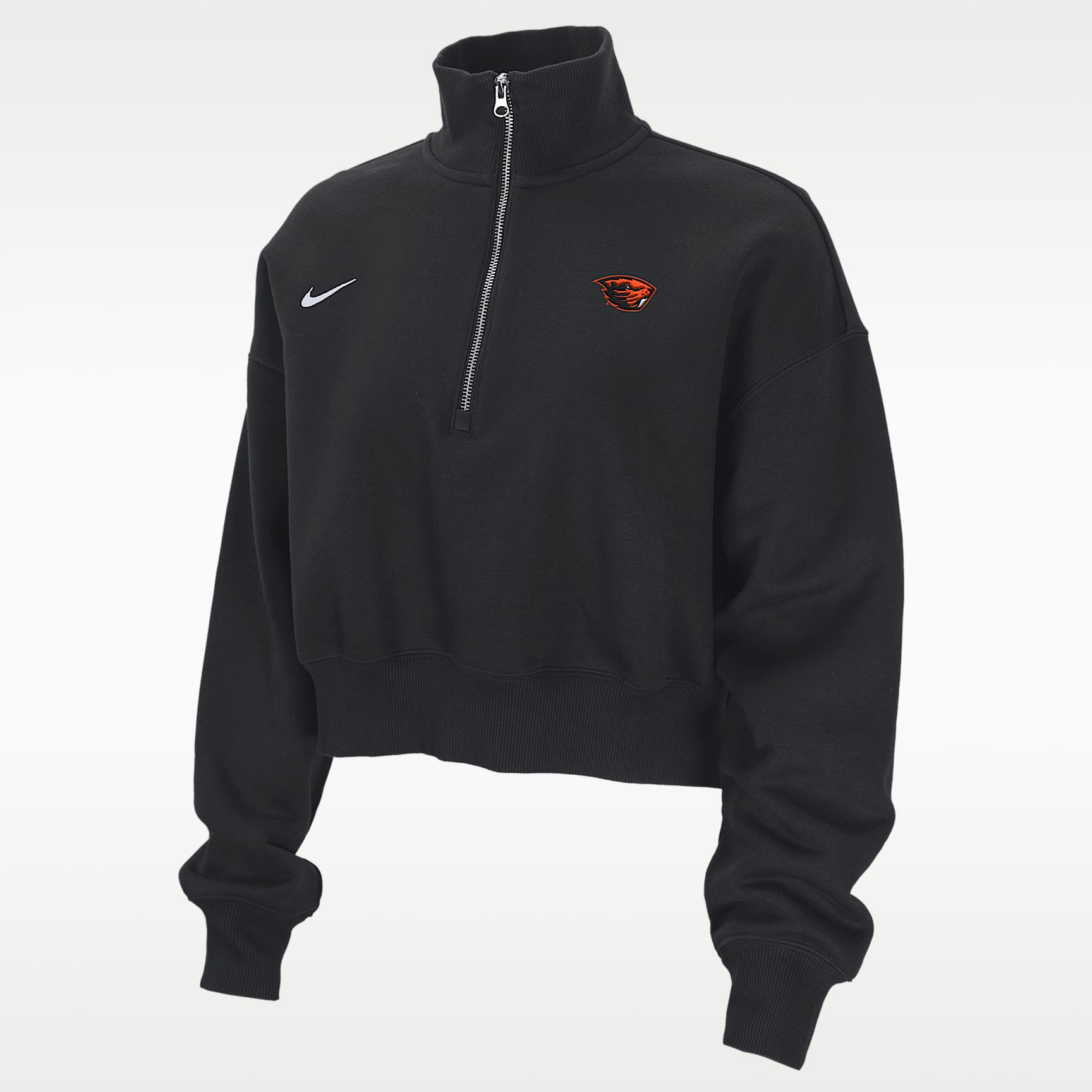 Oregon State Phoenix Fleece Women's Nike College Cropped 1/4-Zip Top