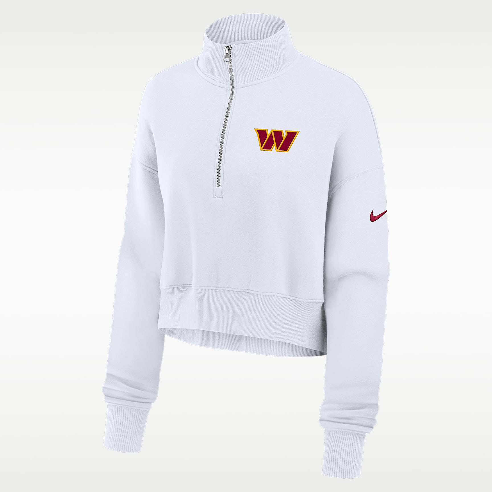 Washington Commanders Primetime Phoenix Women's Nike NFL Oversized Cropped 1/4-Zip Crew