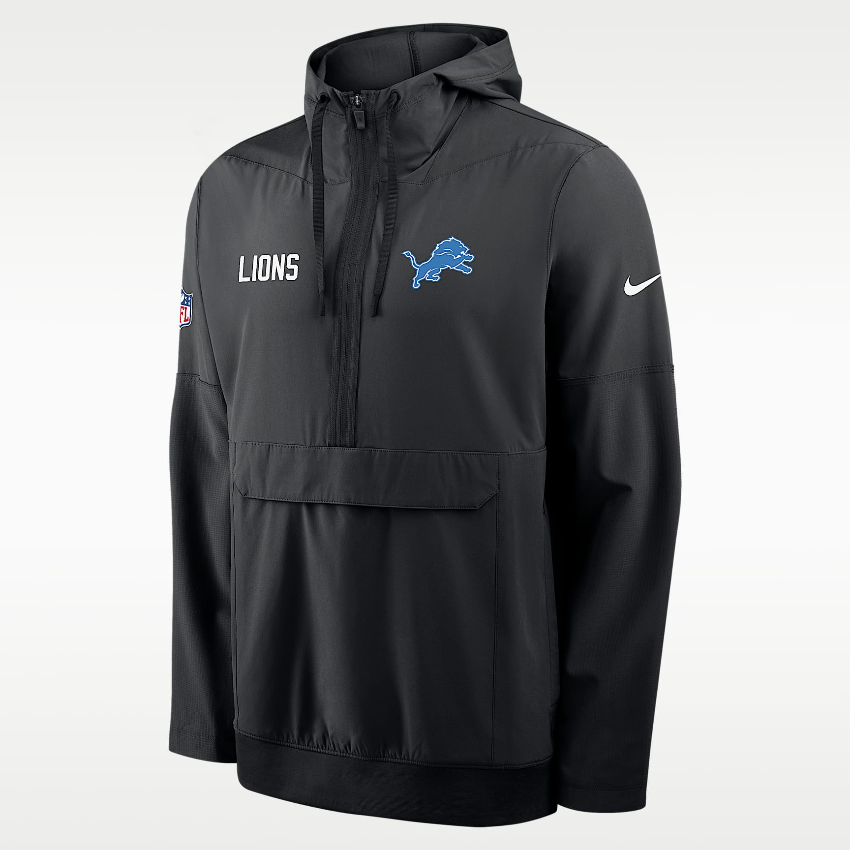 Detroit Lions Alt Option Route Anorak Men's Nike NFL 1/2-Zip Hooded Jacket