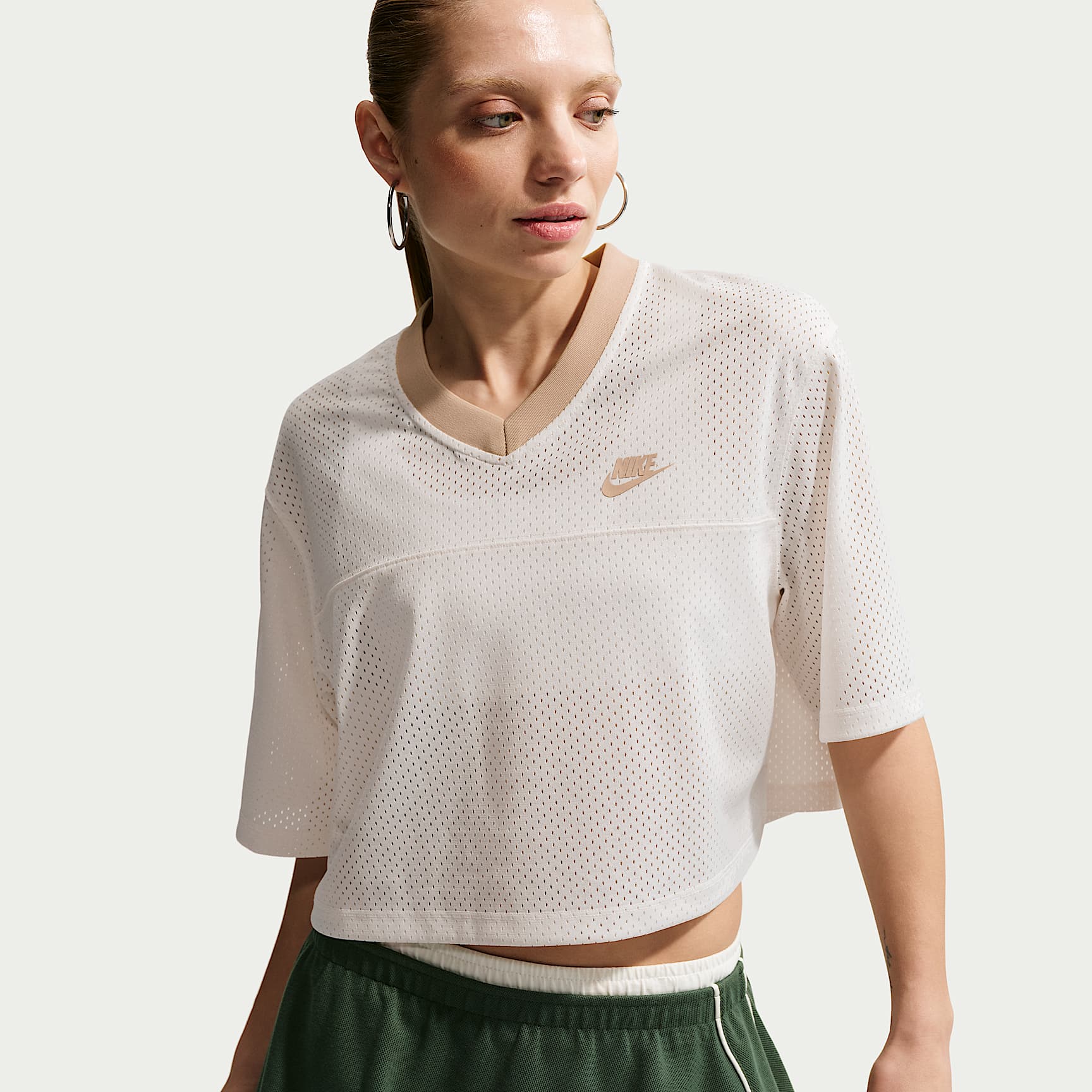 Nike Sportswear Women's Oversized Heritage Cropped Mesh Jersey