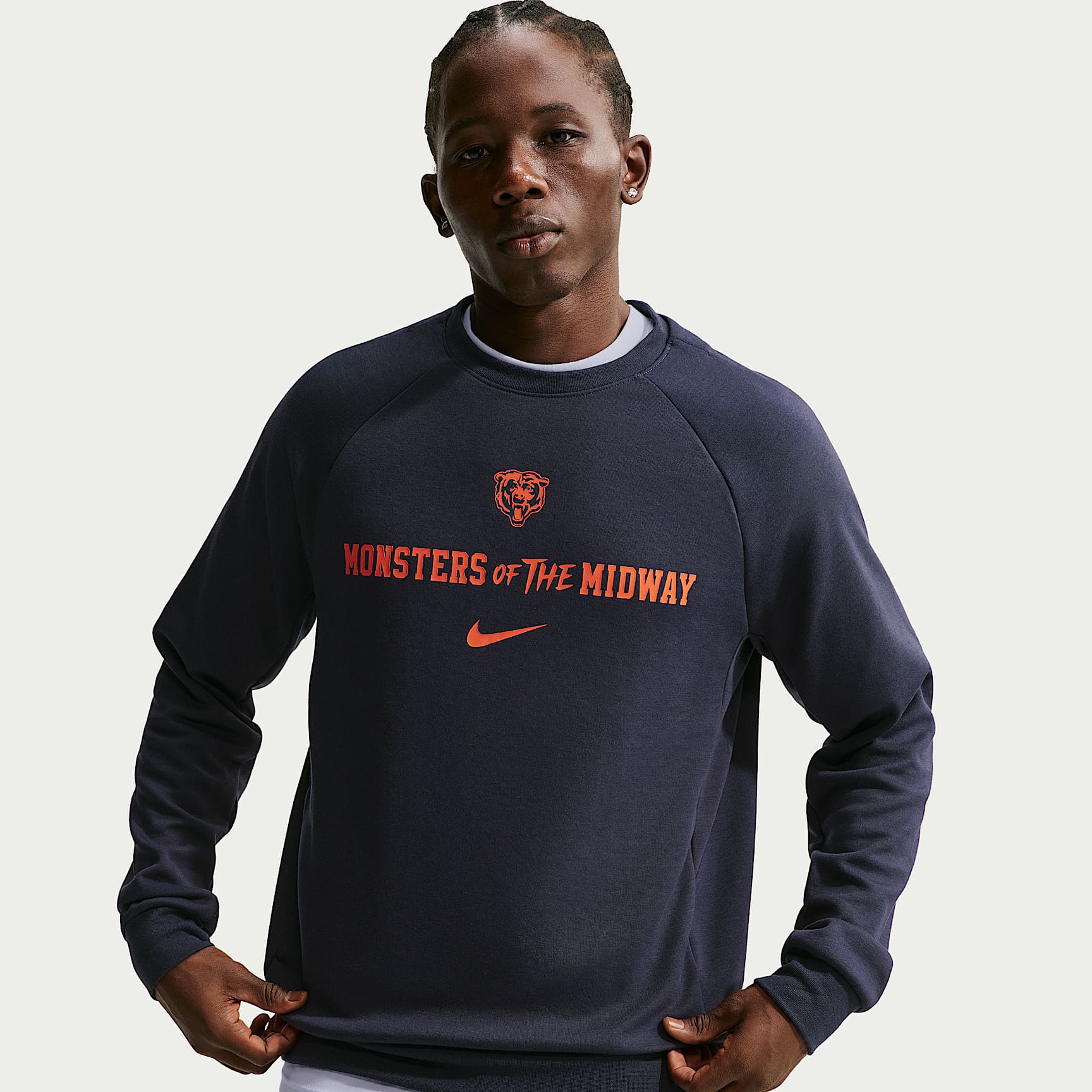 Chicago Bears Rivalries Collection Primary Men's Nike Dri-FIT NFL Pullover Crew