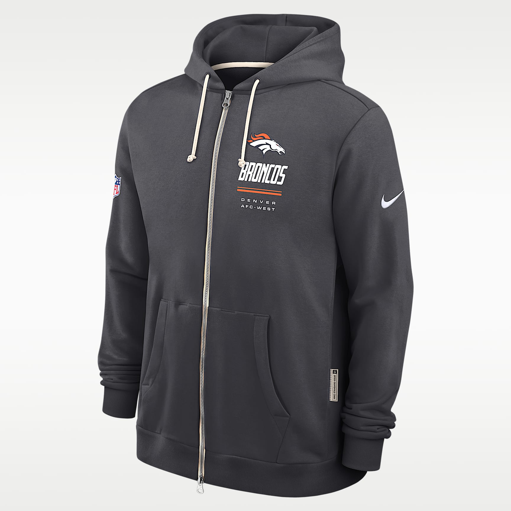 Denver Broncos Sideline Standard Issue Men's Nike Dri-FIT NFL Full-Zip Hoodie