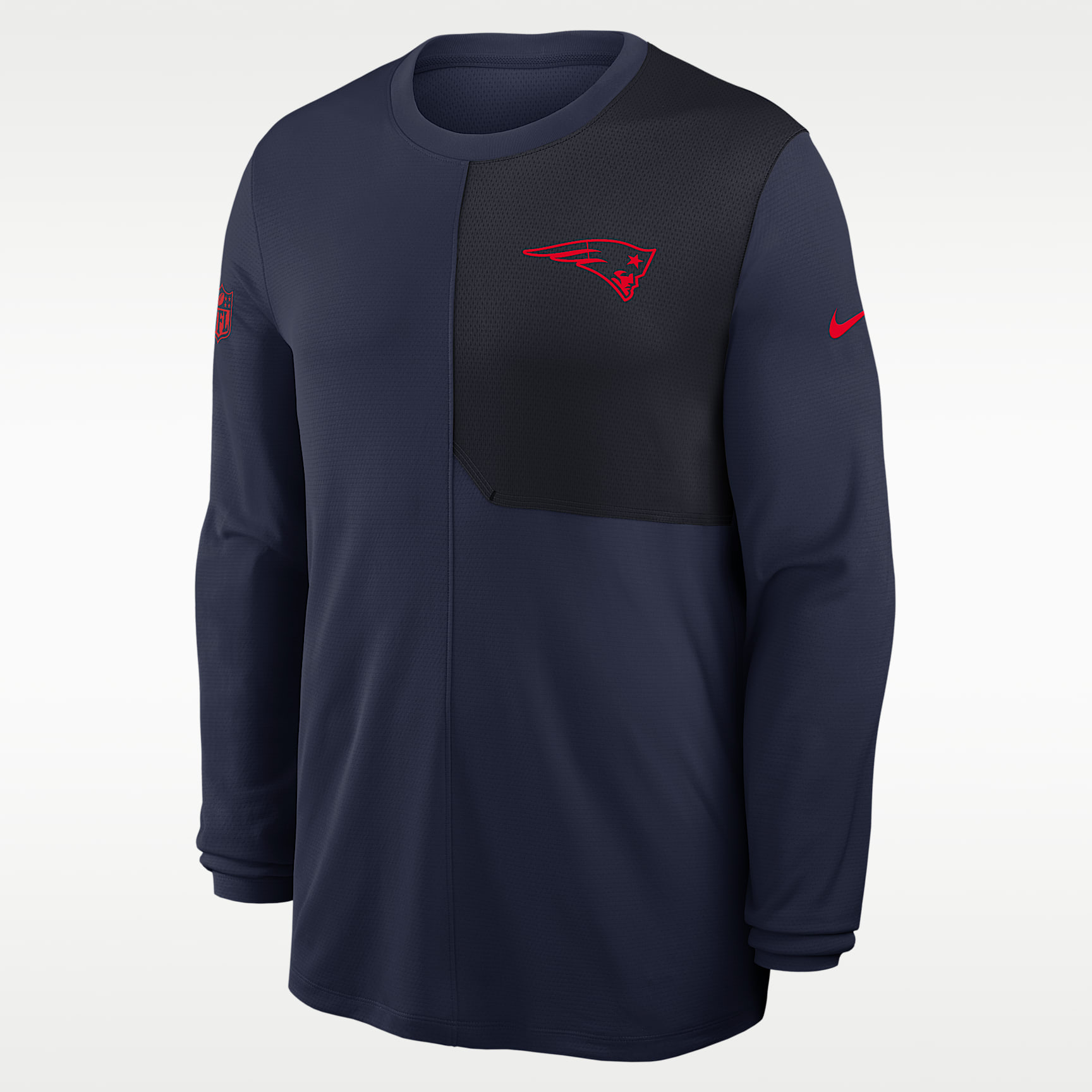 New England Patriots Sideline Coach Men's Nike Dri-FIT NFL Long-Sleeve Top