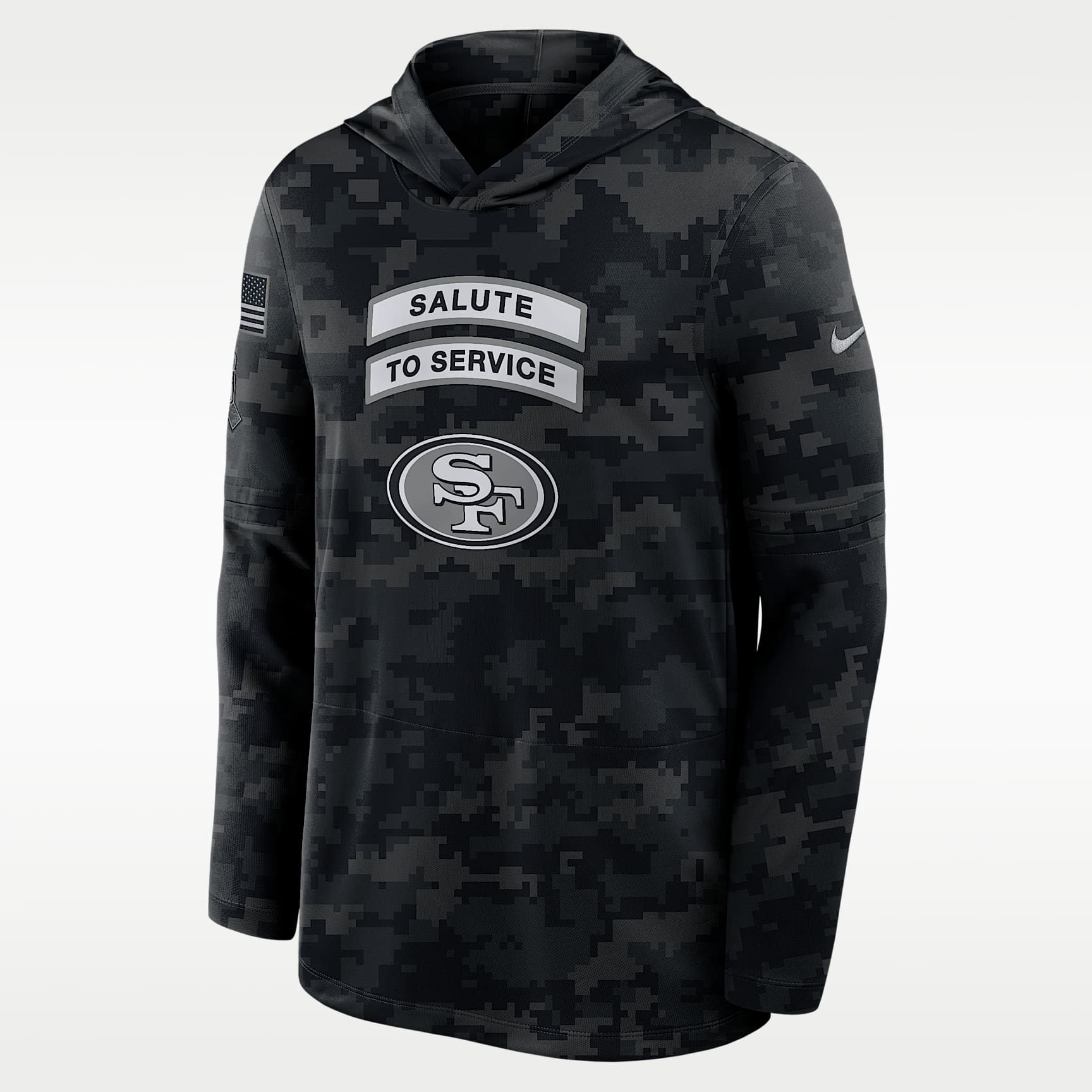 Playera con gorro de manga larga Nike Dri-FIT de la NFL para hombre San Francisco 49ers Salute to Service Sideline