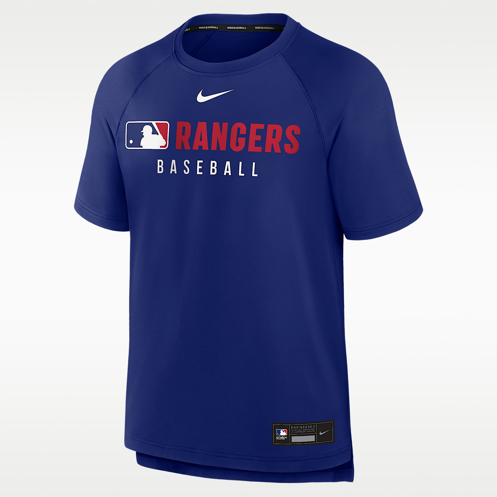 Playera Nike Dri-FIT de la MLB para hombre Texas Rangers Authentic Collection Pregame