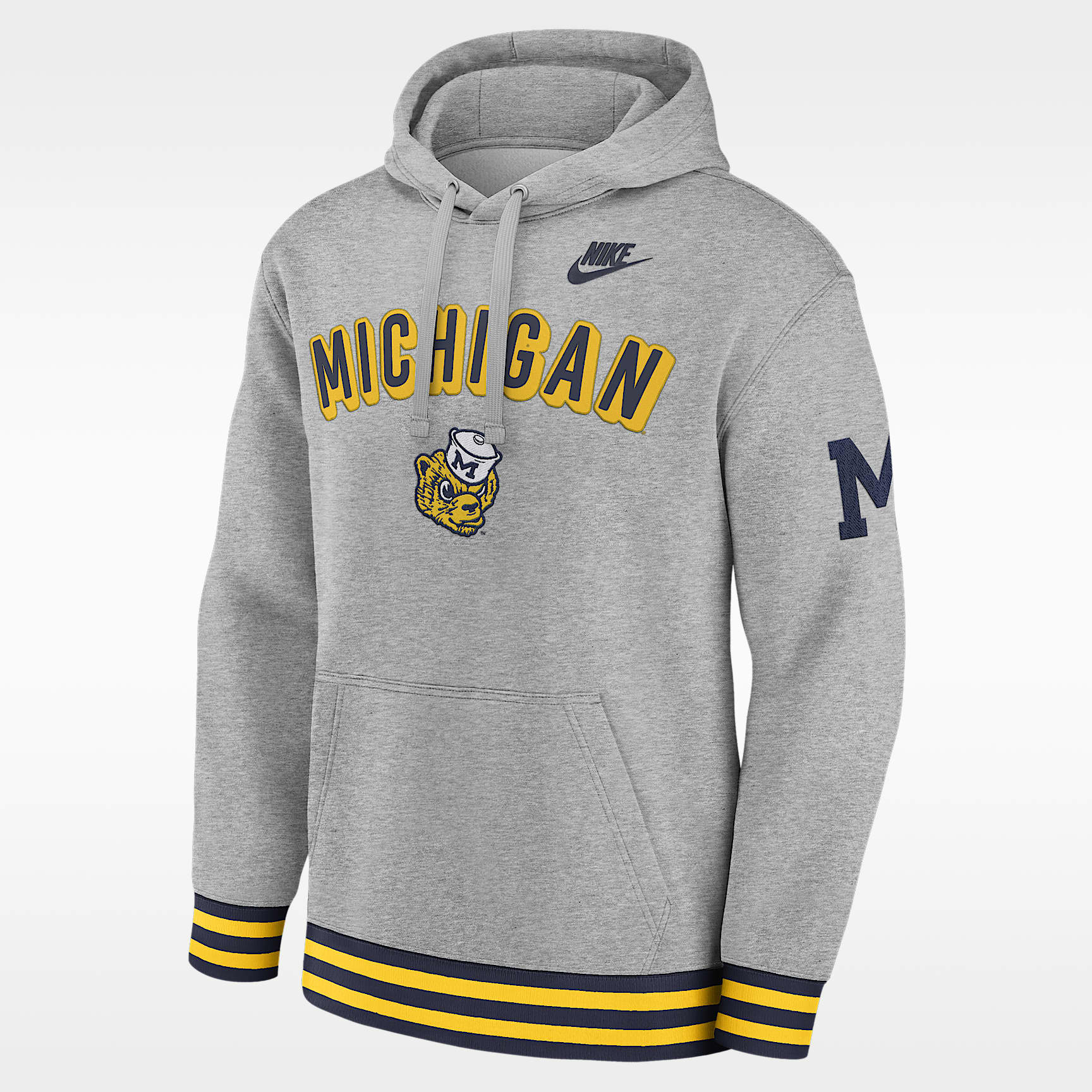 Sudadera con gorro sin cierre universitaria Nike para hombre Michigan Legacy Retro