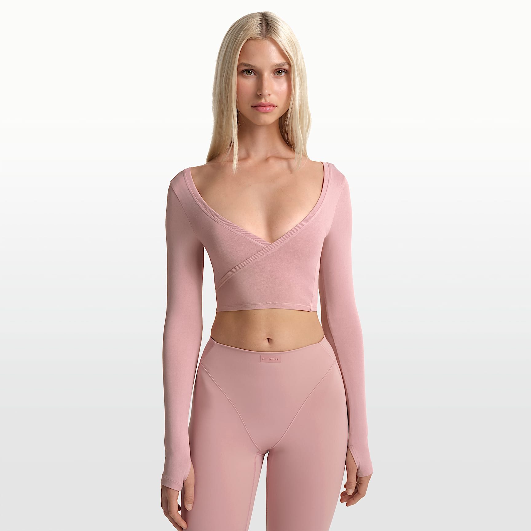 NikeSKIMS Stretch Knit Women's Long-Sleeve Wrap Top