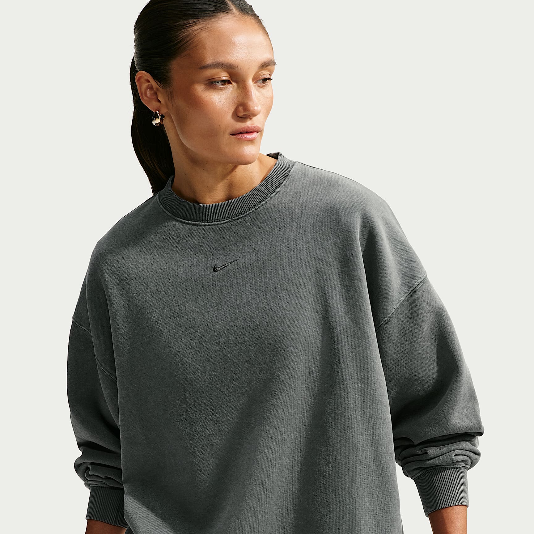 Sudadera de cuello redondo oversized para mujer Nike Studio Fleece Medium Weight