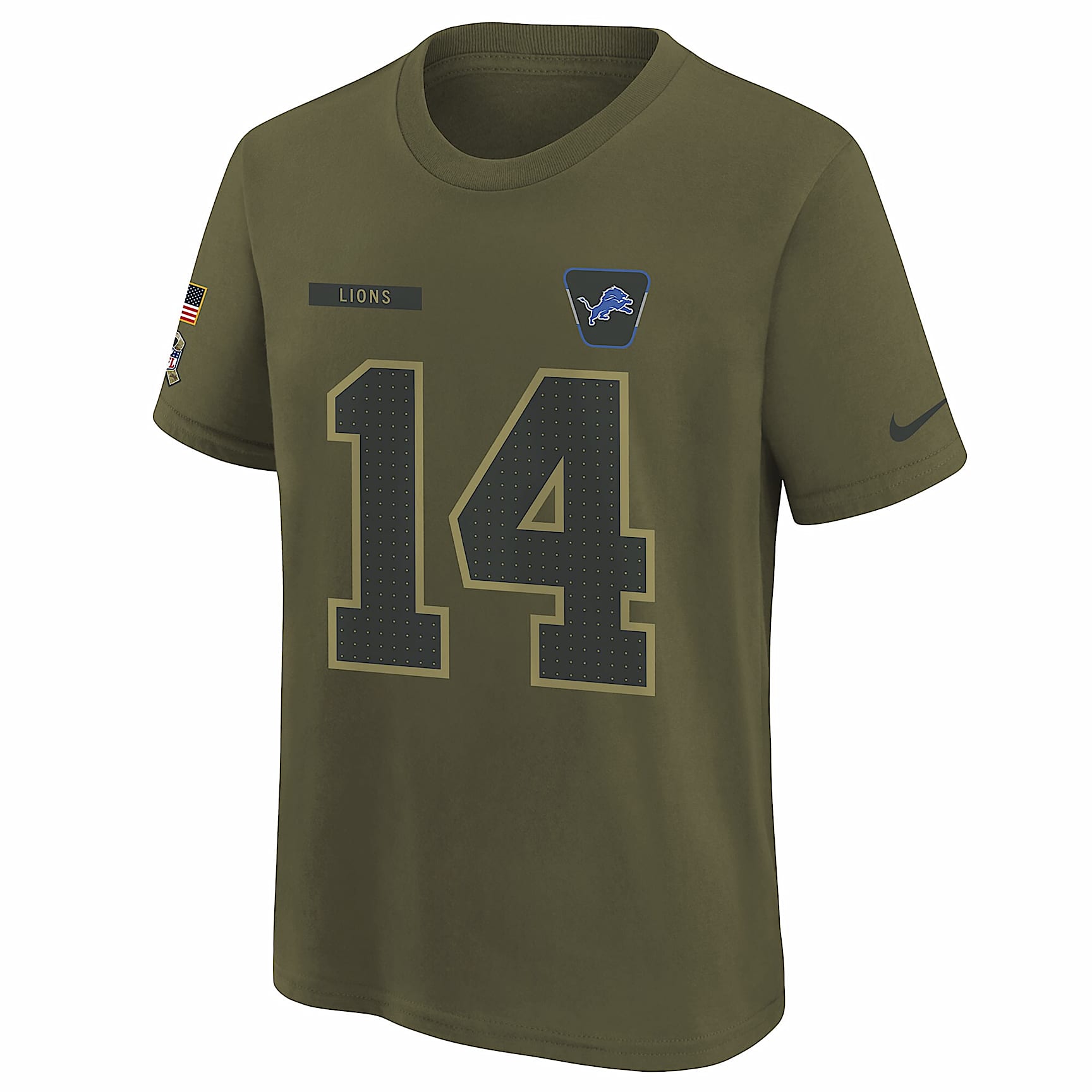 Amon-Ra St. Brown Detroit Lions Salute to Service Big Kids’ Nike NFL T-Shirt