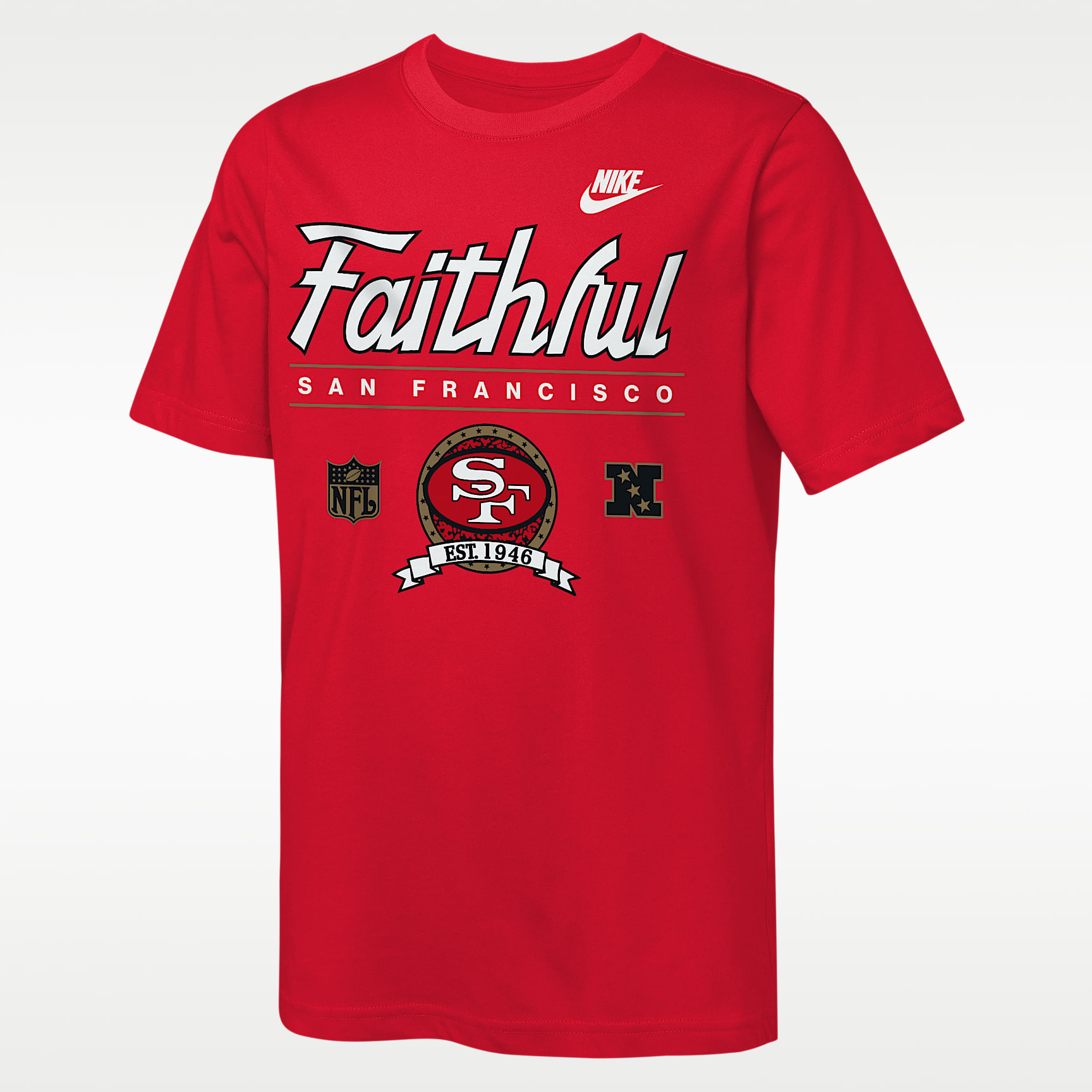 San Francisco 49ers Rewind Hometown Slub Big Kids' Nike Dri-FIT NFL T-Shirt