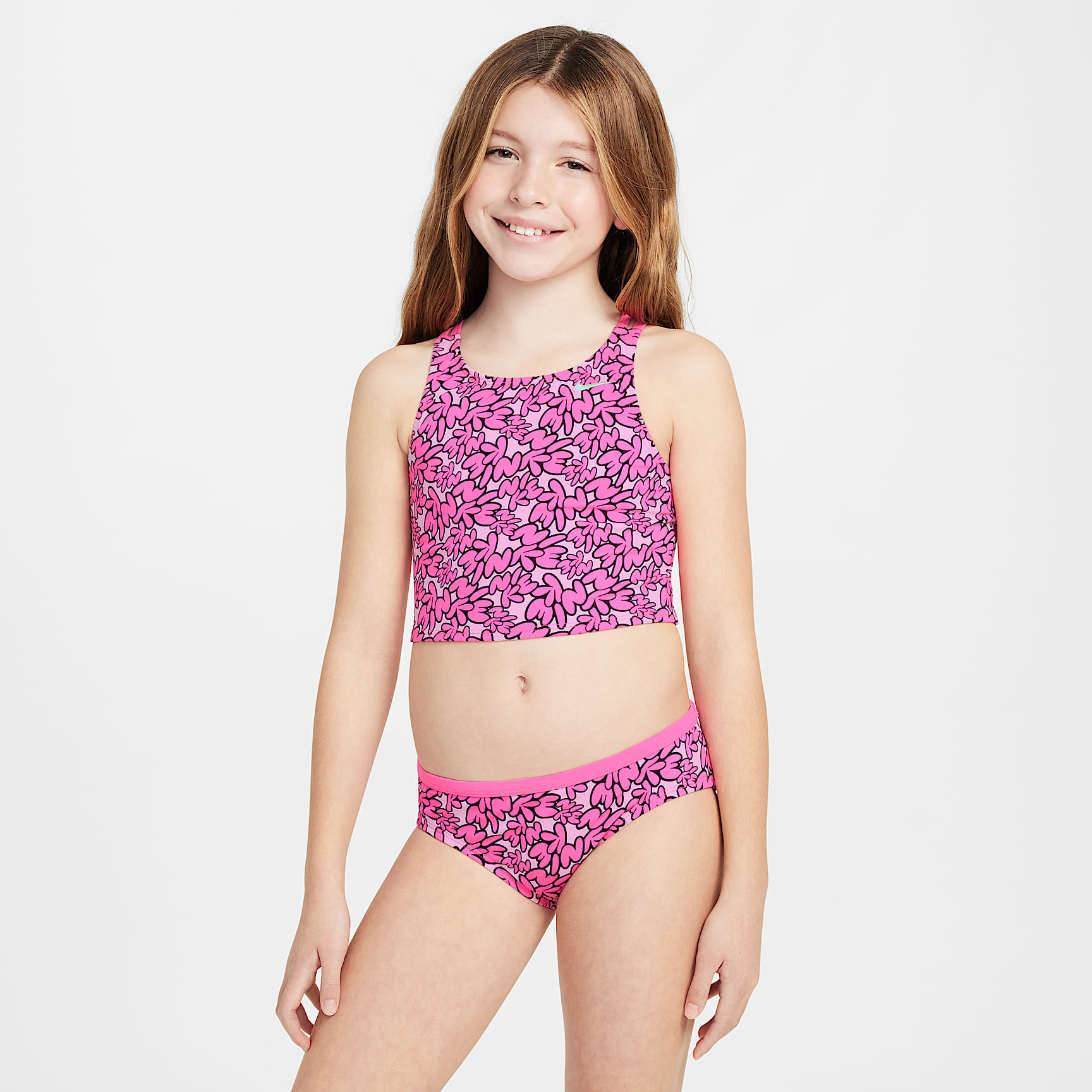 Conjunto de midkini con tirantes cruzados para niña talla grande Nike Swim