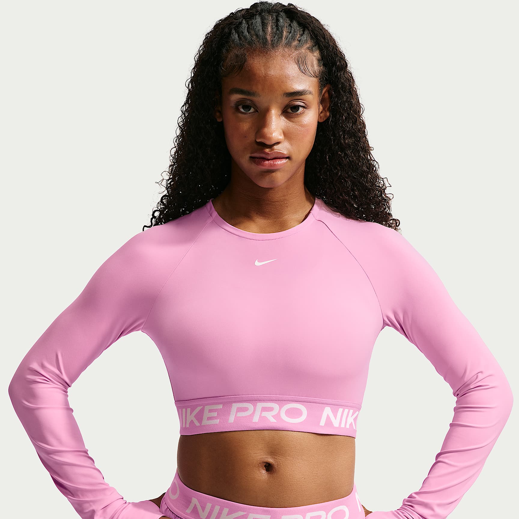 Playera de manga larga Dri-FIT cropped para mujer Nike Pro