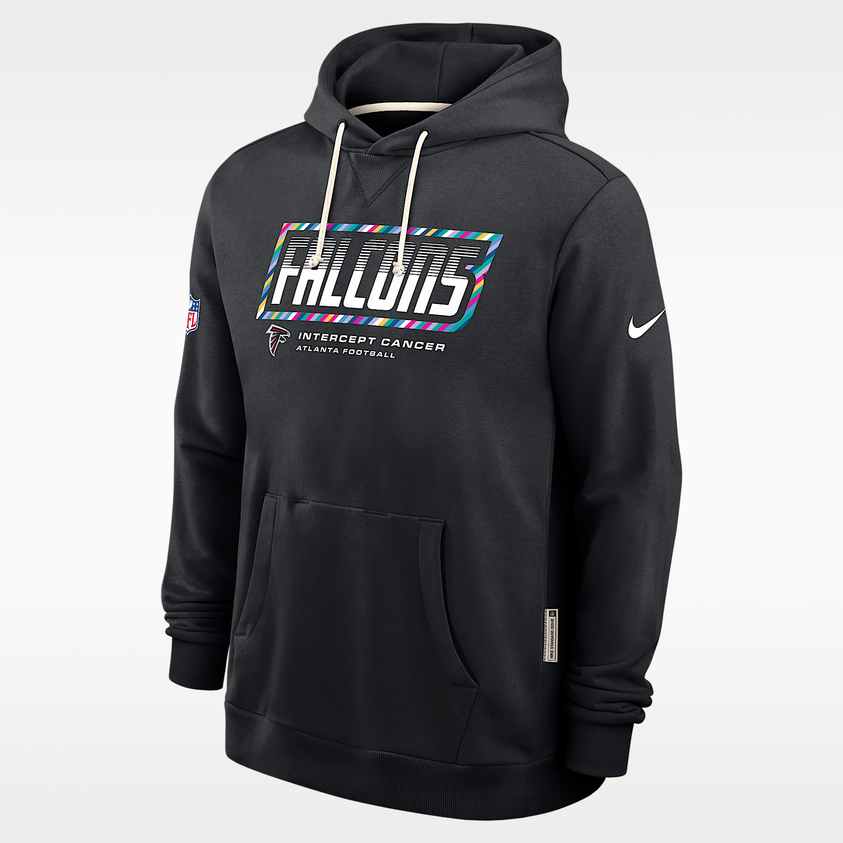 Sudadera con gorro sin cierre Nike Dri-FIT de la NFL para hombre Atlanta Falcons Crucial Catch Sideline Standard Issue