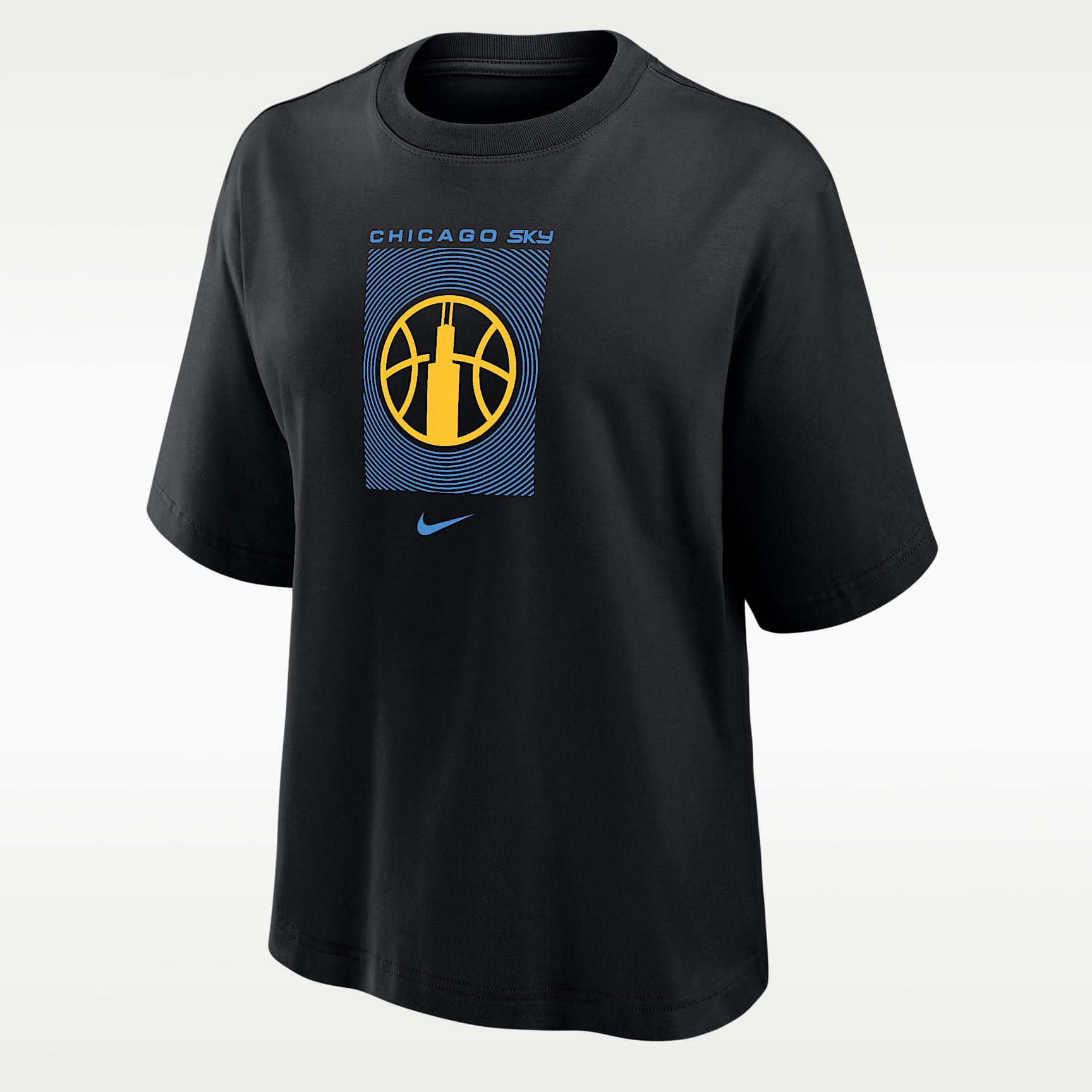 Playera Nike de la WNBA de corte cuadrado para mujer Chicago Sky