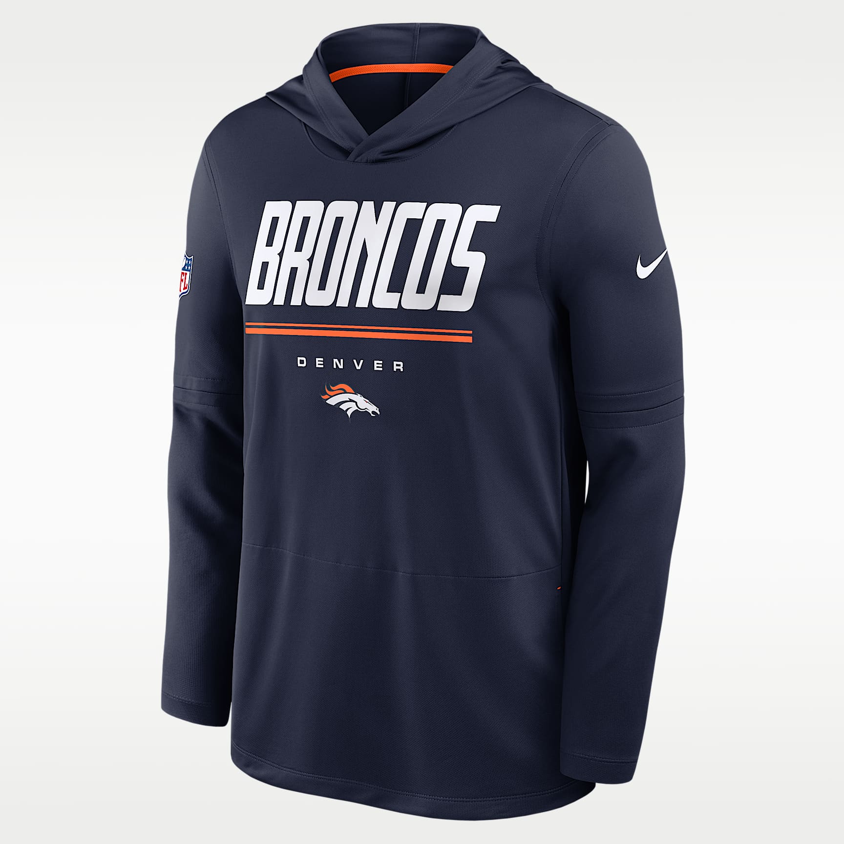 Denver Broncos Sideline Men's Nike Dri-FIT NFL Long-Sleeve Hooded Top