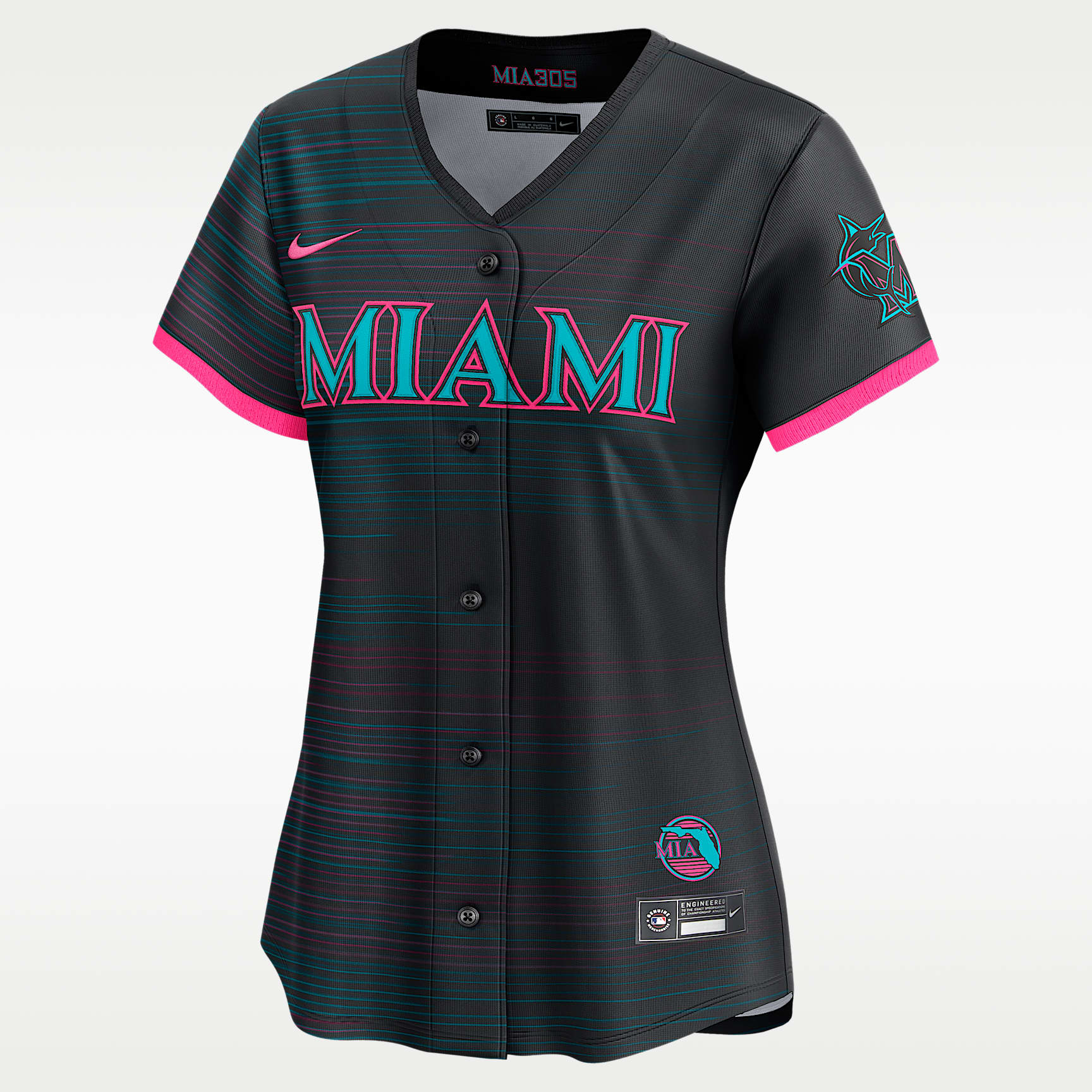 Jersey Nike Dri-FIT ADV de la MLB Limited para mujer Miami Marlins City Connect