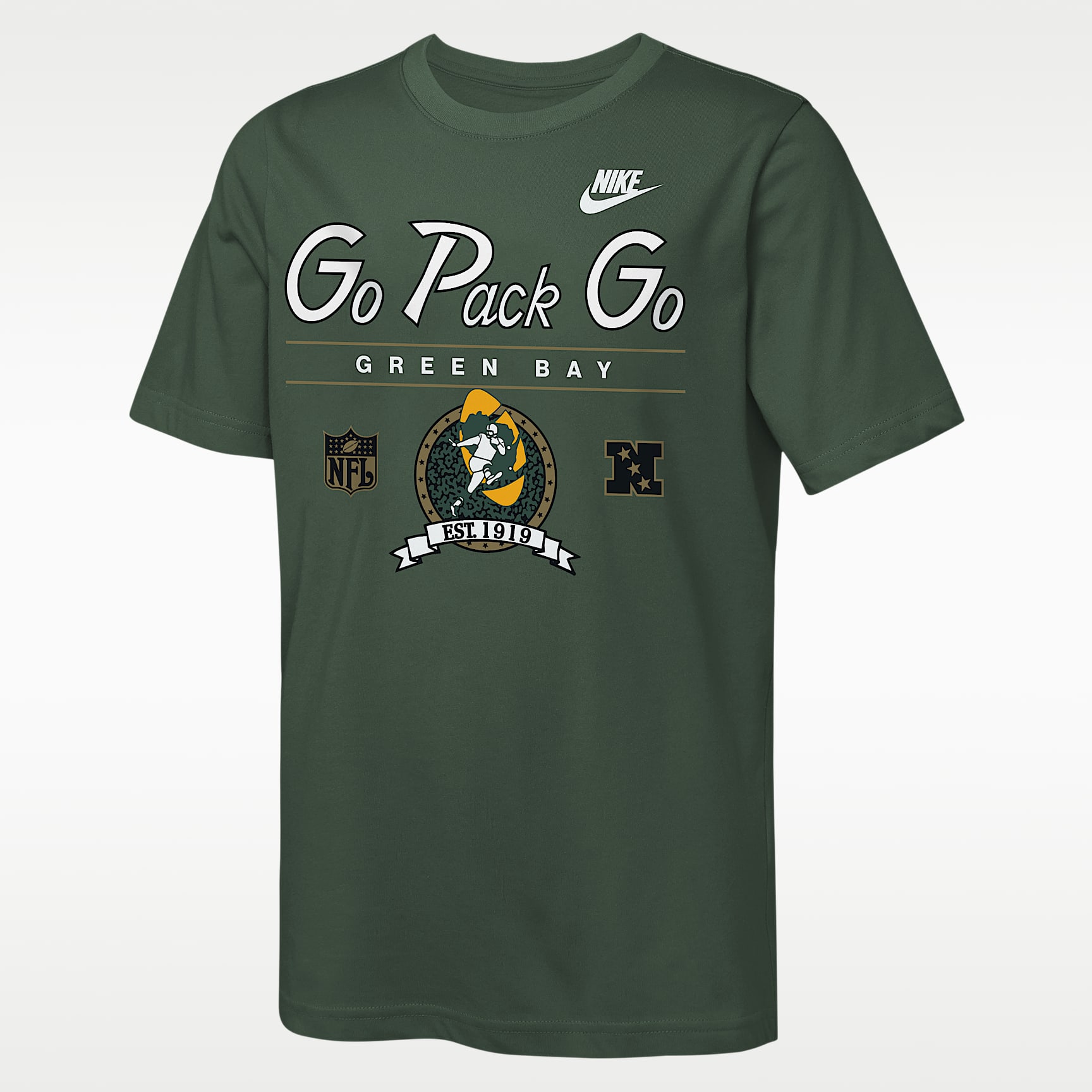 Green Bay Packers Rewind Hometown Slub Big Kids' Nike Dri-FIT NFL T-Shirt