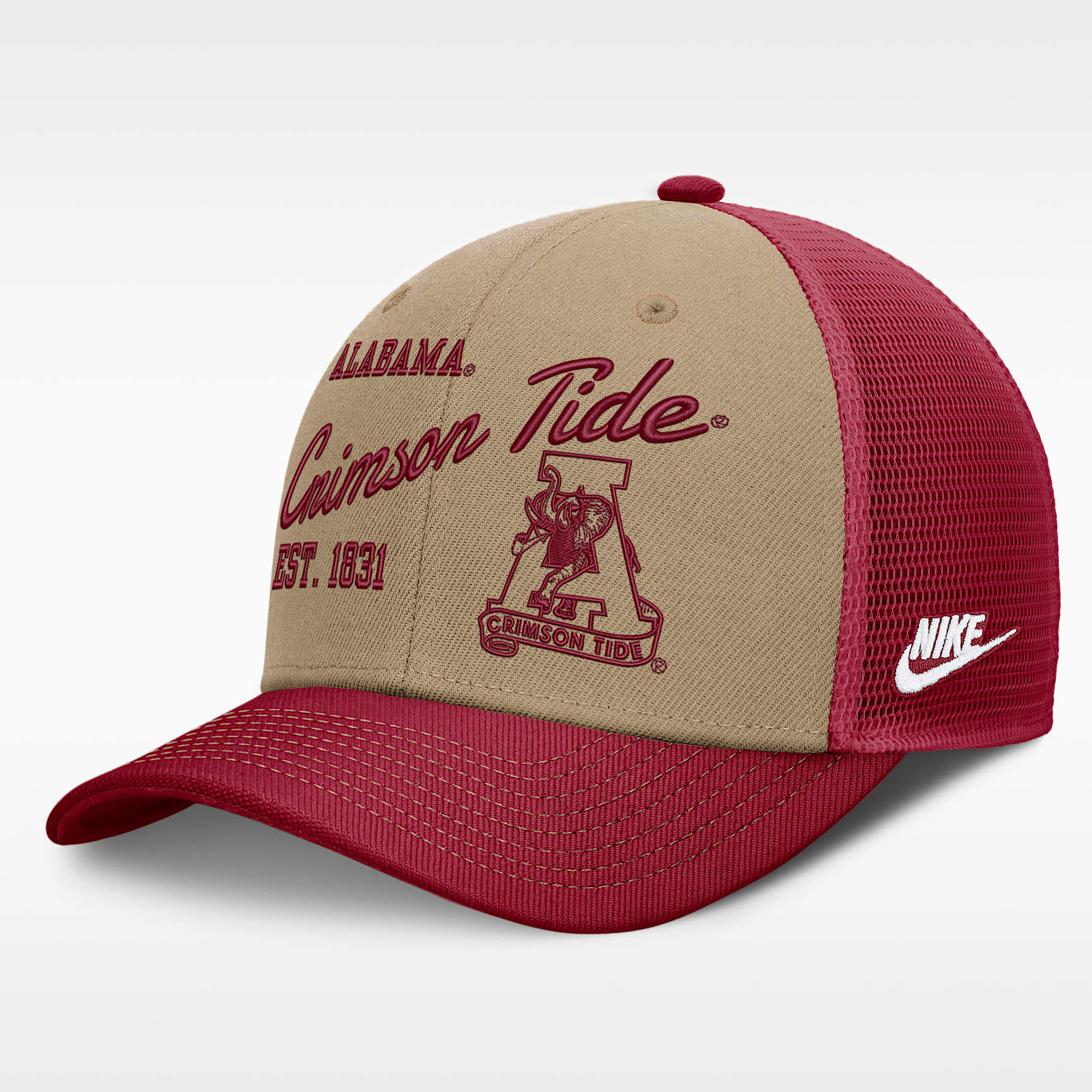 Alabama Legacy Rise Men's Nike Dri-FIT College Trucker Adjustable Hat