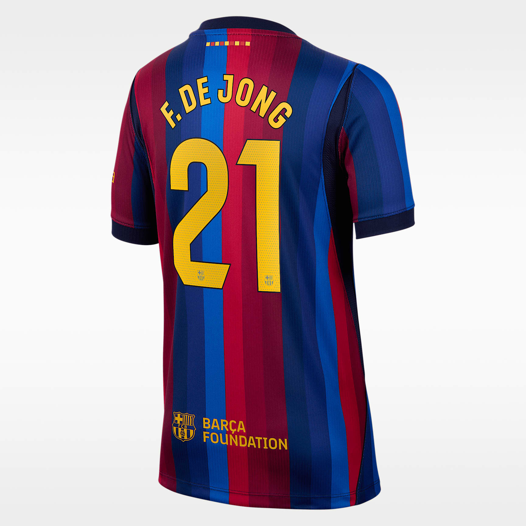 Frenkie de Jong FC Barcelona 2026/27 Stadium Home Big Kids' Nike Dri-FIT Soccer Jersey