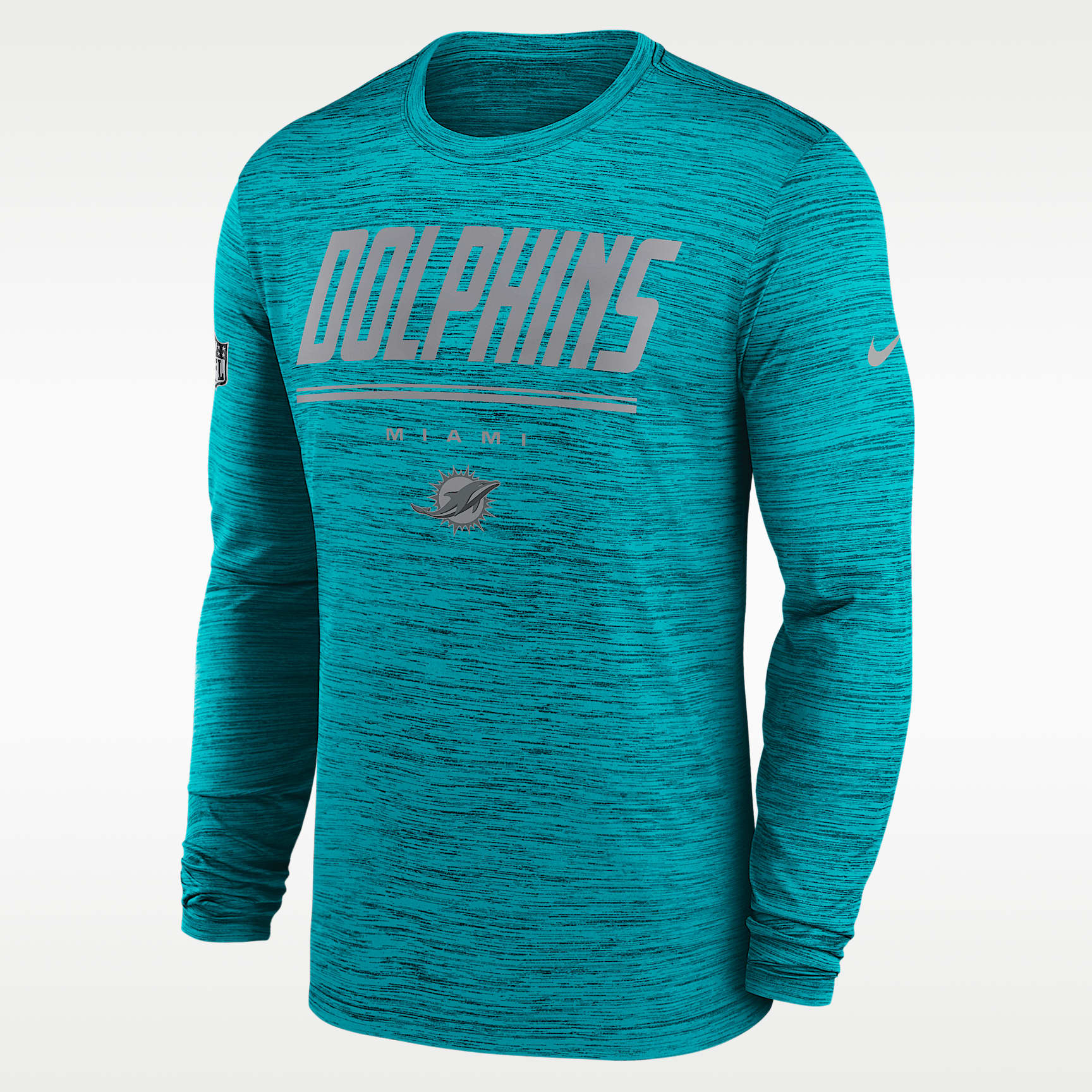Miami Dolphins Sideline Team Issue Velocity Men's Nike Dri-FIT NFL Long-Sleeve T-Shirt
