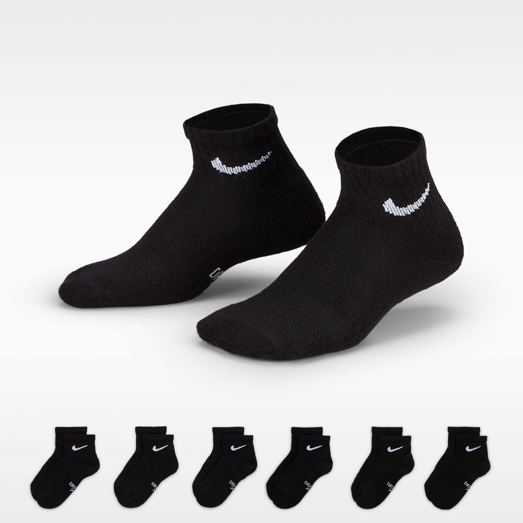 Nike Dri-FIT Performance Basics Little Kids' Quarter Socks (6 Pairs)