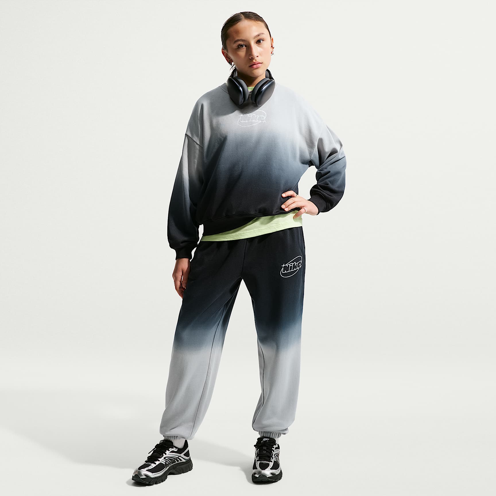Nike Sportswear Studio Fleece Older Kids' (Girls') Loose-Tracksuit Bottoms