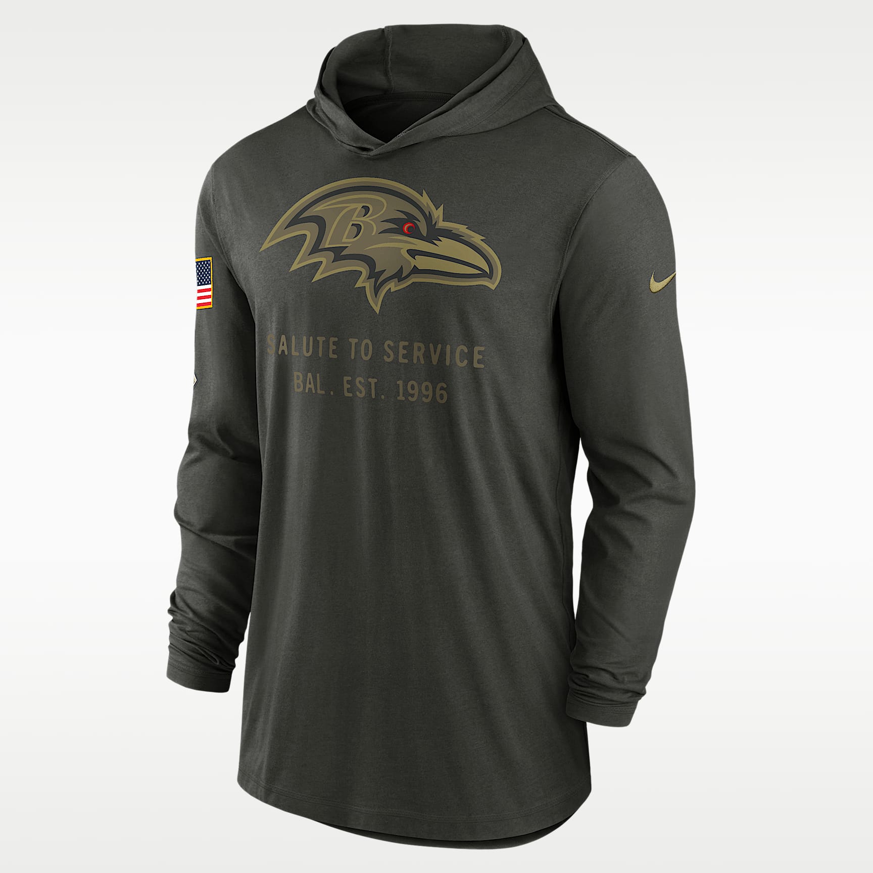 Baltimore Ravens Salute to Service Sideline Men’s Nike Dri-FIT NFL Long-Sleeve Hooded Top