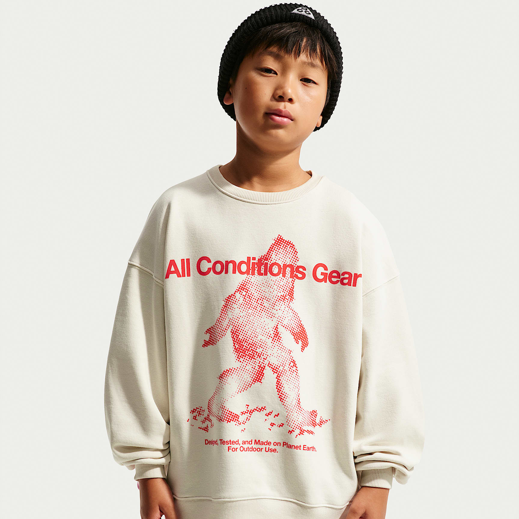 Sudadera de cuello redondo de tejido Fleece Yeti para niños talla grande Nike ACG