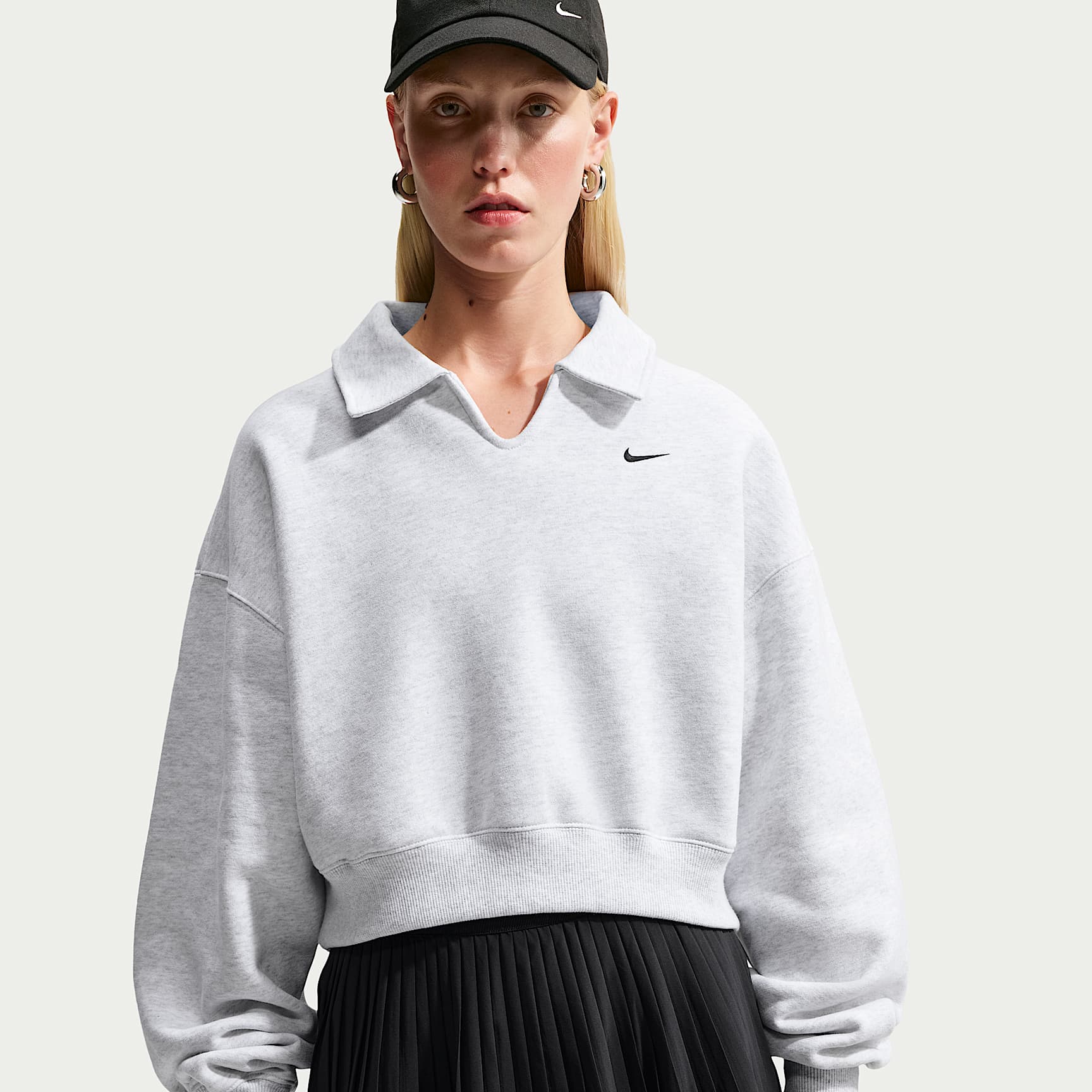 Nike Studio Fleece Medium Weight Women's Oversized Cropped Polo