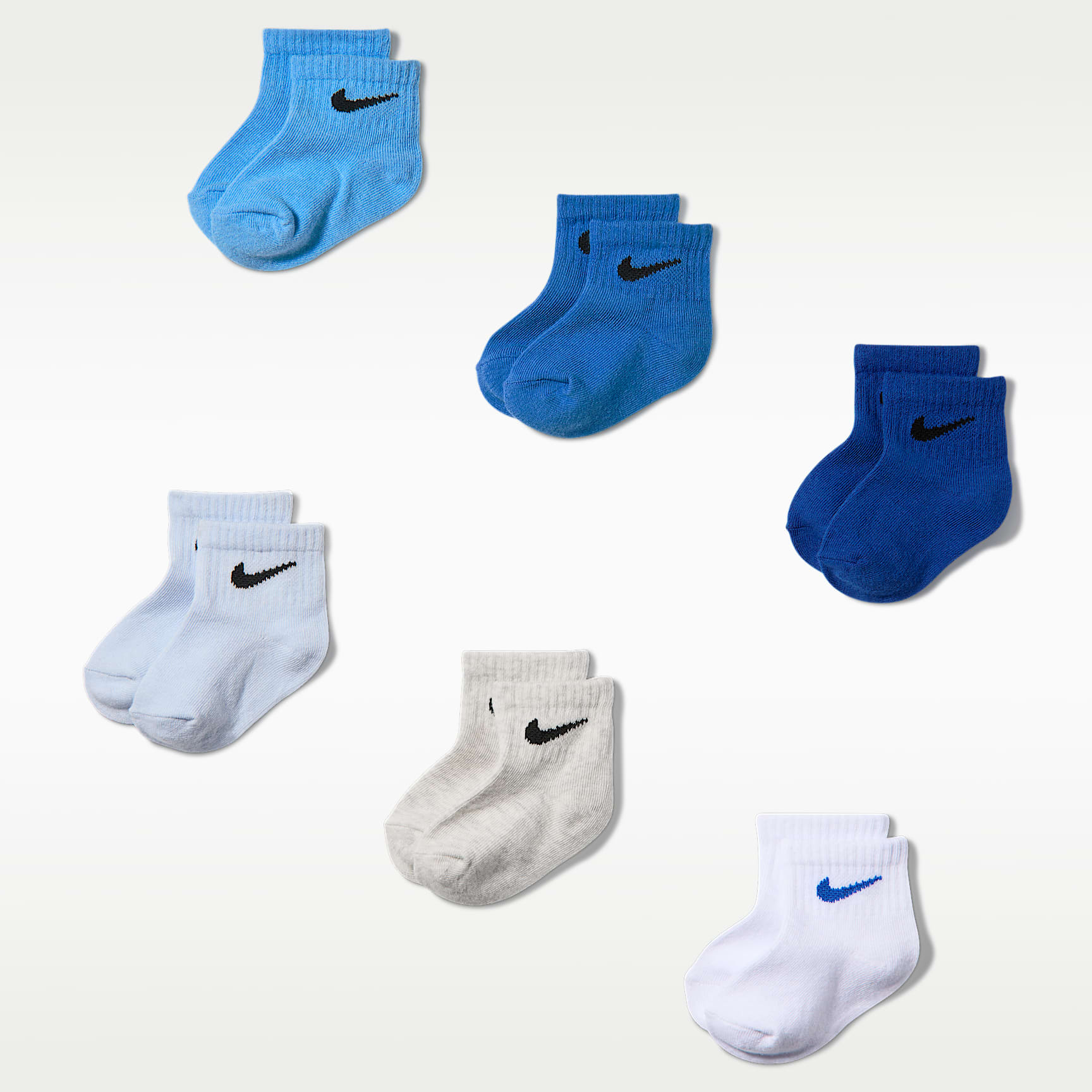 Nike Swoosh enkelsokken voor baby's (6 paar)
