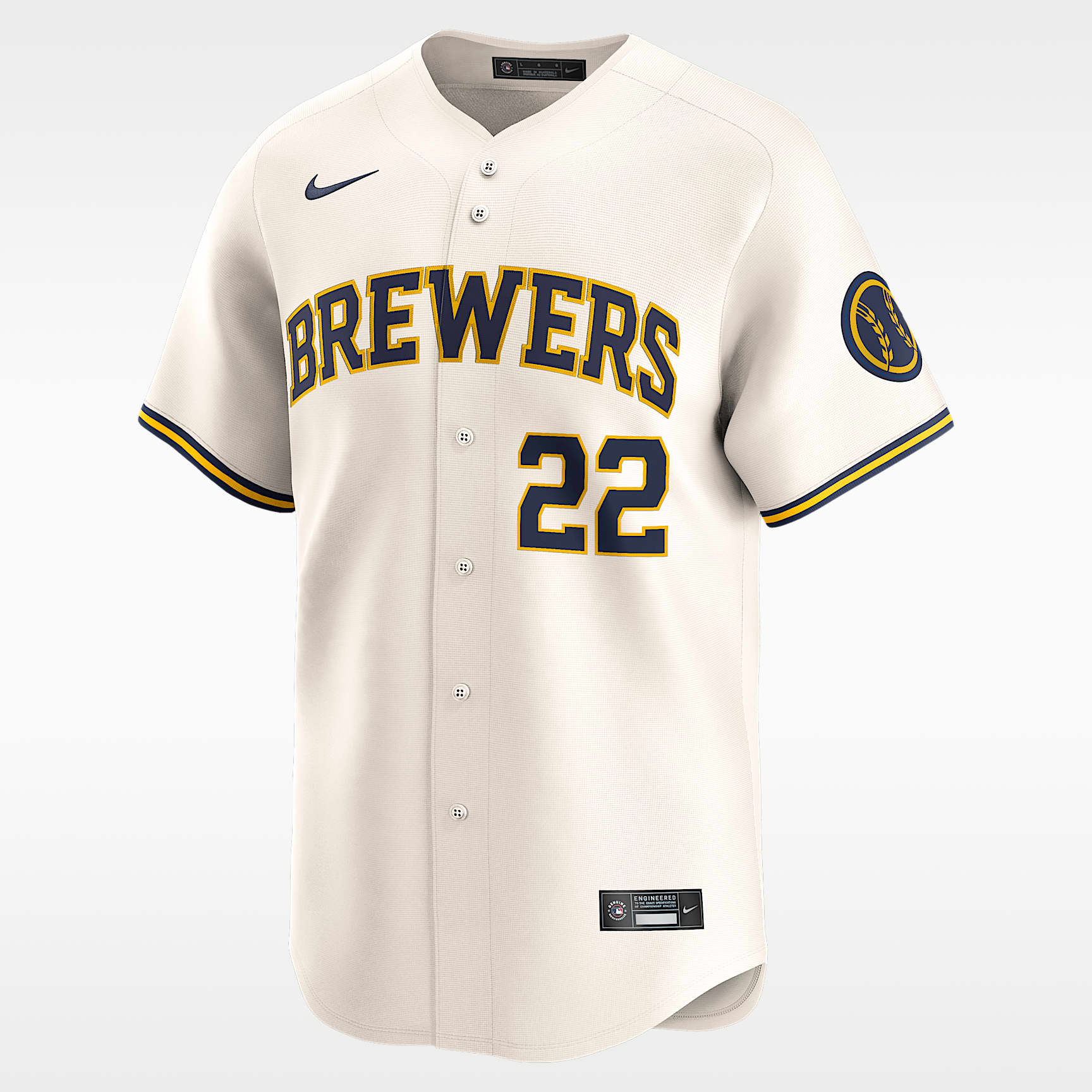 Jersey Nike Dri-FIT ADV de la MLB Limited para hombre Christian Yelich Milwaukee Brewers