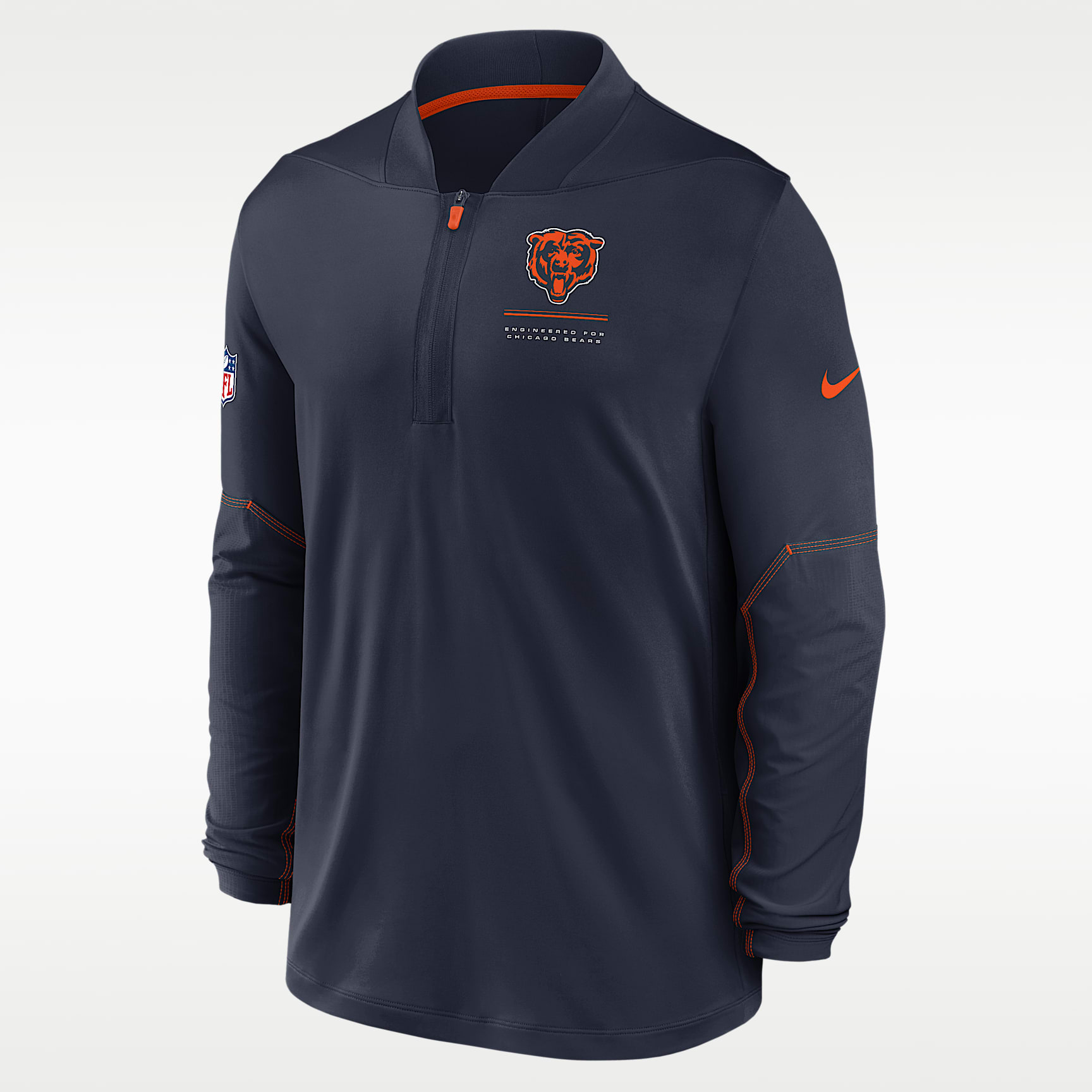Chicago Bears Sideline Men's Nike Dri-FIT NFL 1/2-Zip Top