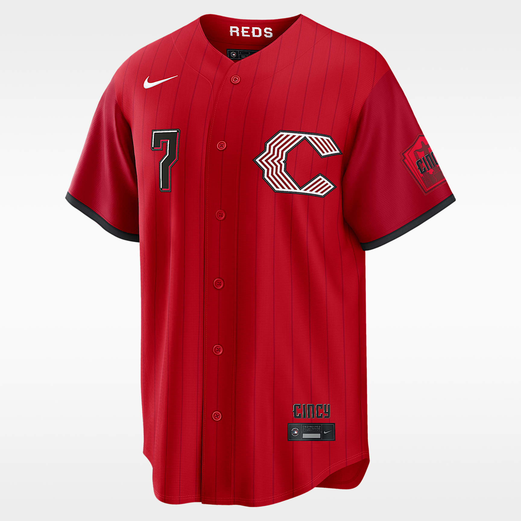 Spencer Steer Cincinnati Reds City Connect Men's Nike MLB Stadium Jersey