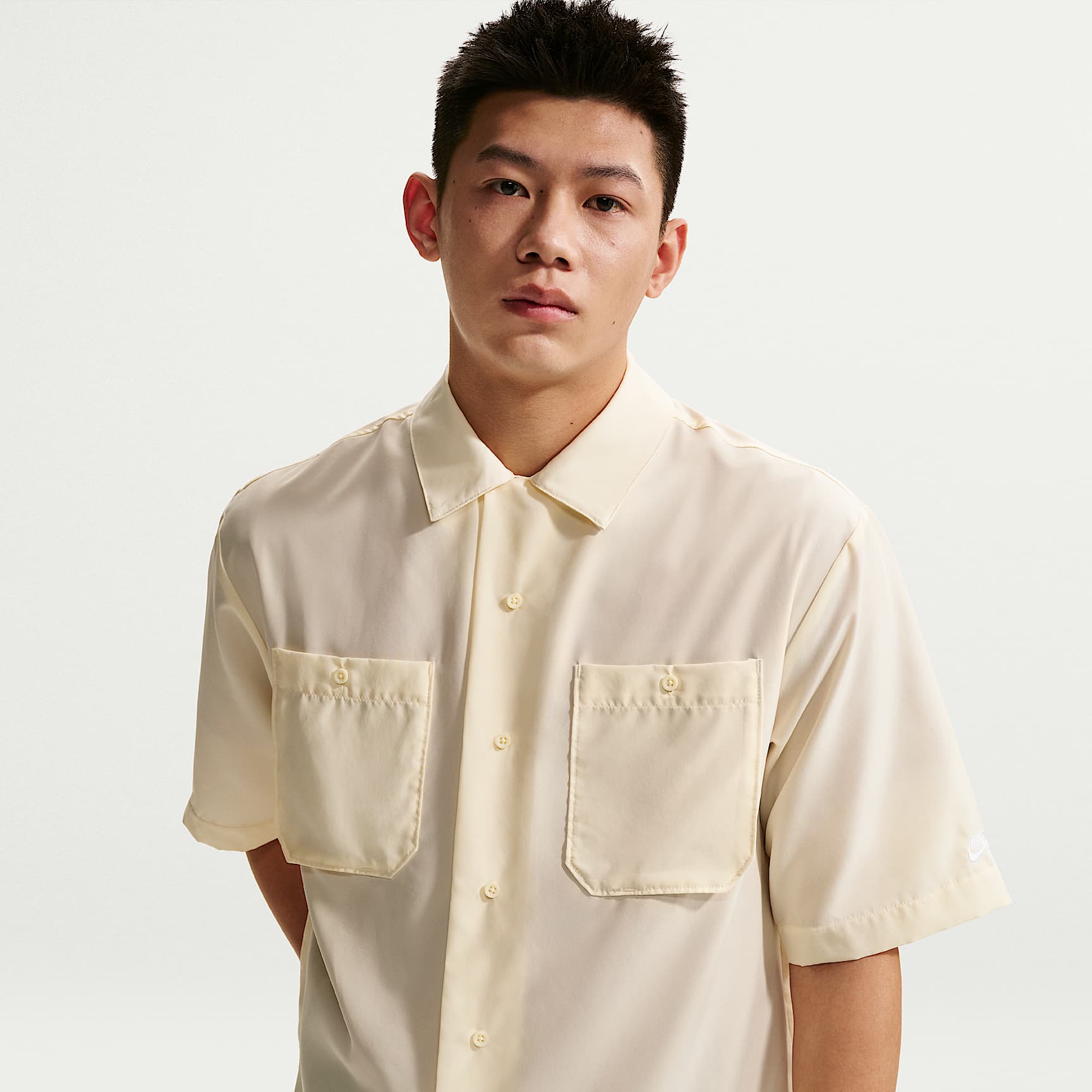 나이키 SB 반팔 버튼업 스케이트보딩 탑