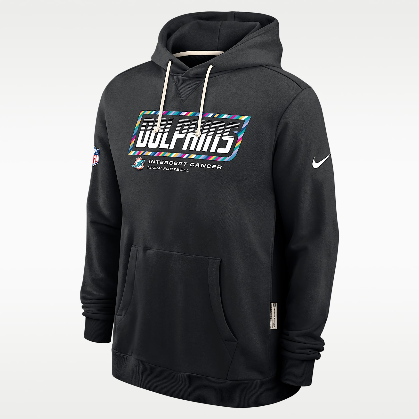 Miami Dolphins Crucial Catch Sideline Standard Issue Men's Nike Dri-FIT NFL Pullover Hoodie