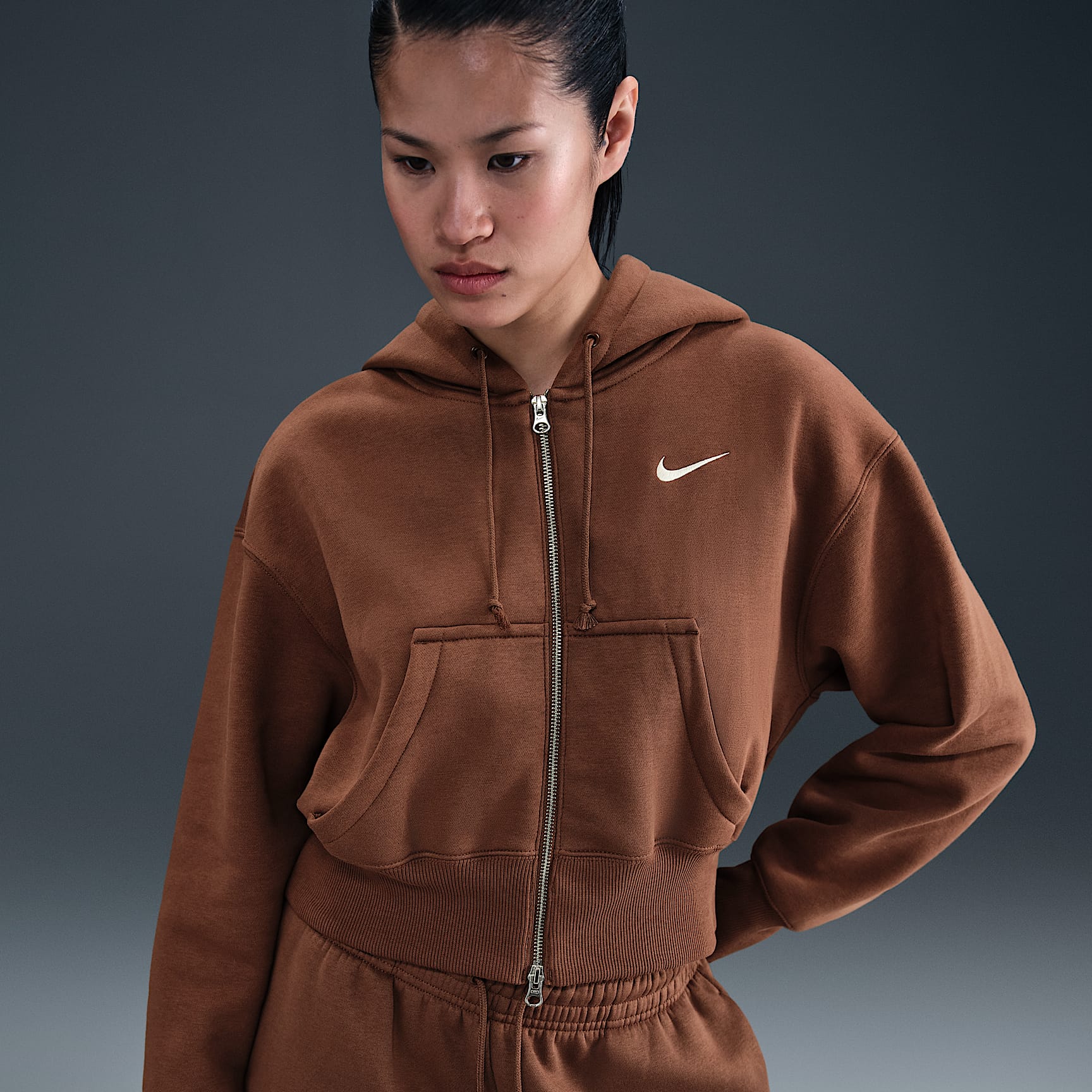 Nike Sportswear Phoenix Fleece Women's Loose Full-Zip Cropped Hoodie