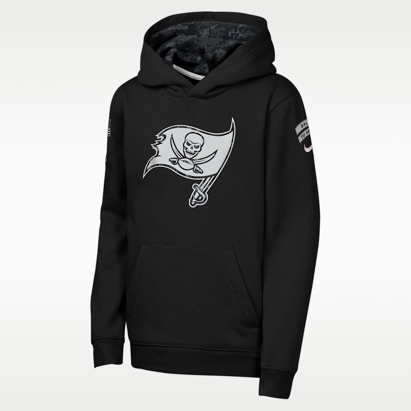 Tampa Bay Buccaneers Salute to Service Sideline Club Big Kids' Nike NFL Pullover Hoodie