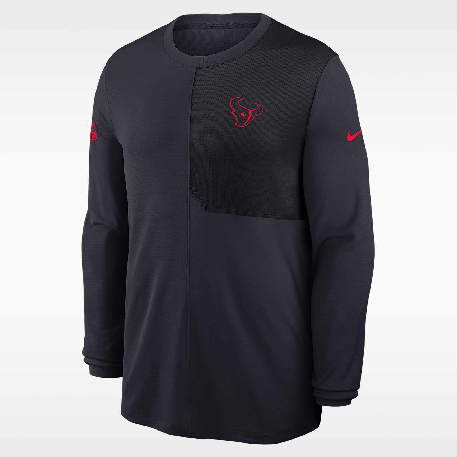 Houston Texans Sideline Coach Men's Nike Dri-FIT NFL Long-Sleeve Top