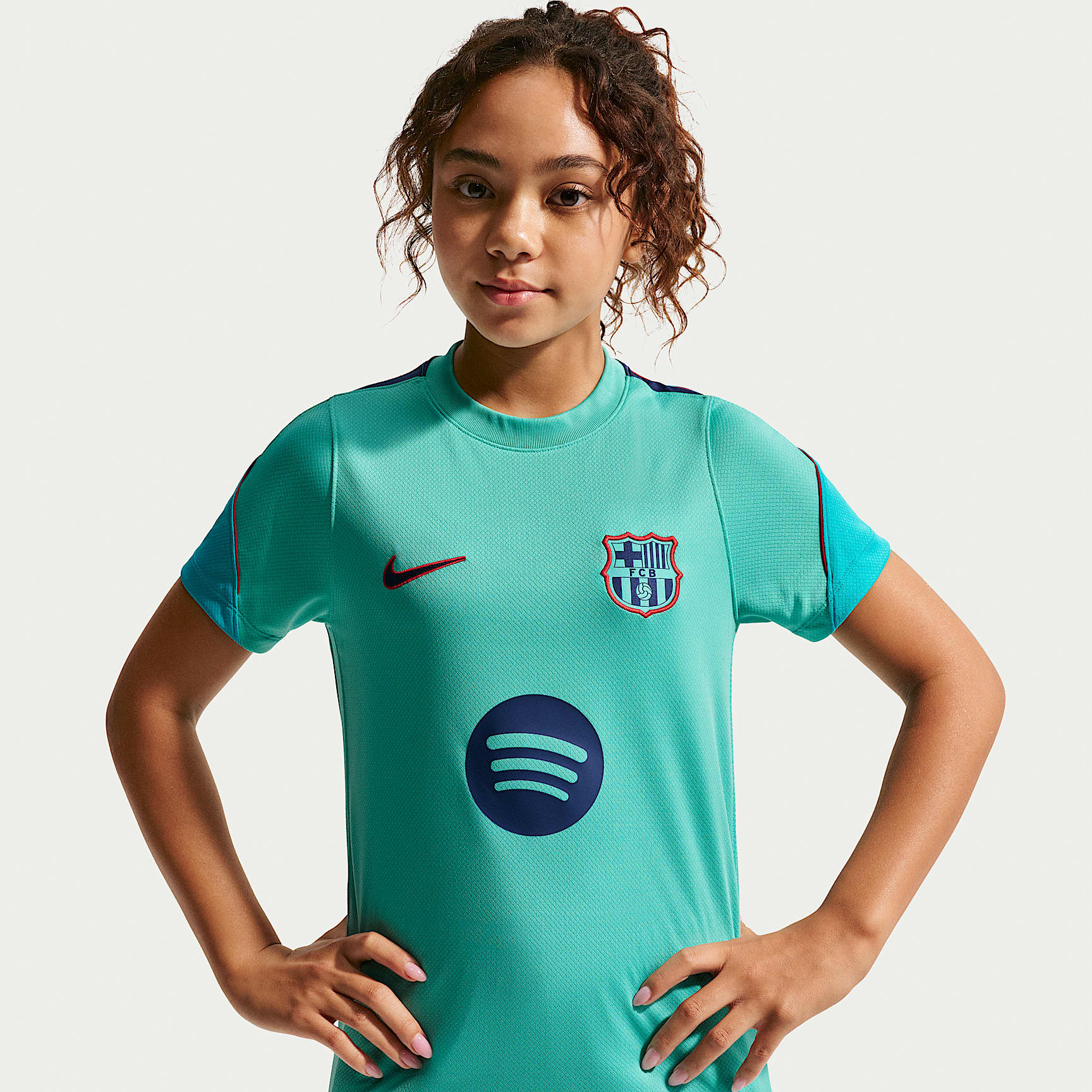 Maglia a manica corta Dri-FIT Nike Football FC Barcelona Strike per ragazzo/a – Terza