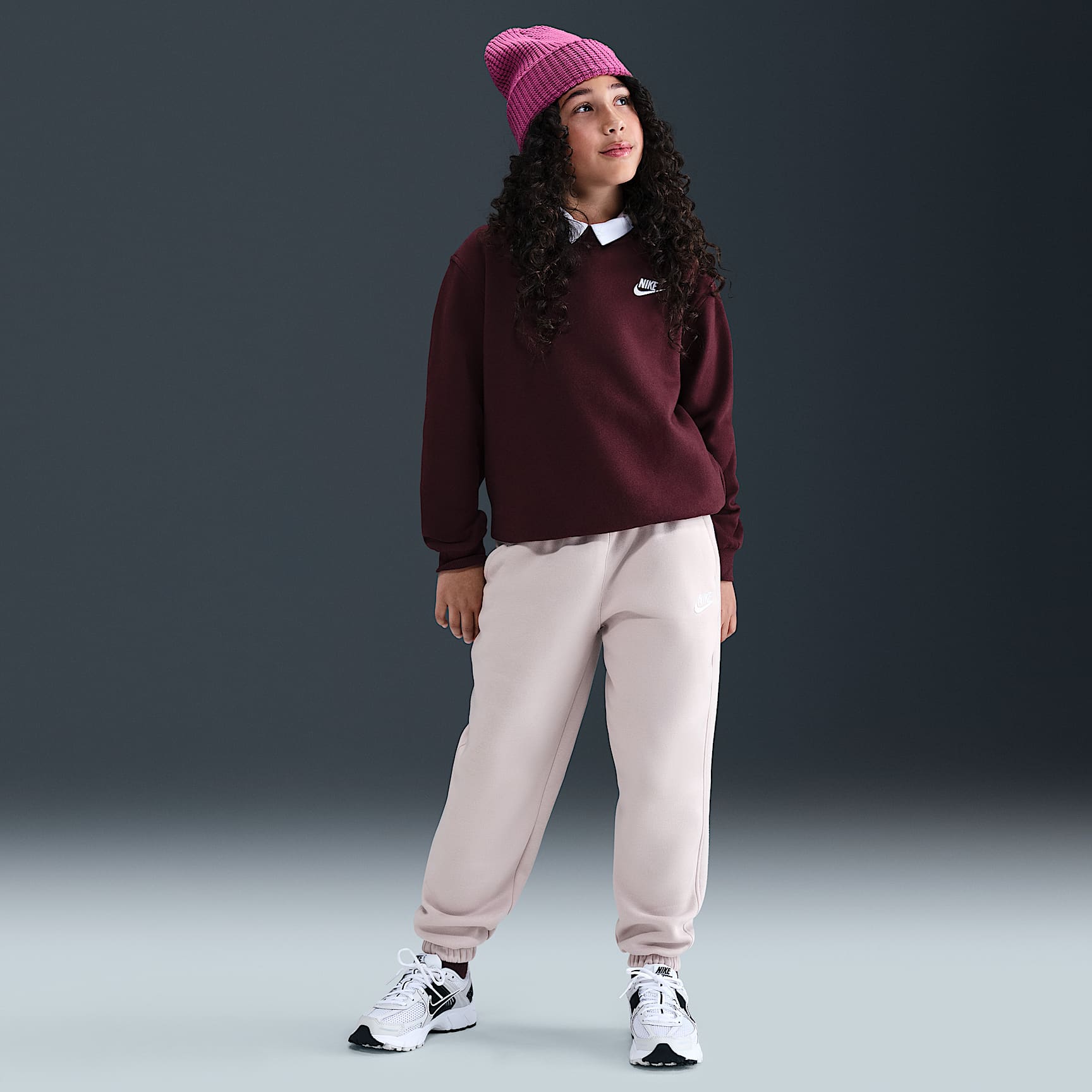 Pants holgados para niños talla grande Nike Sportswear Club Fleece